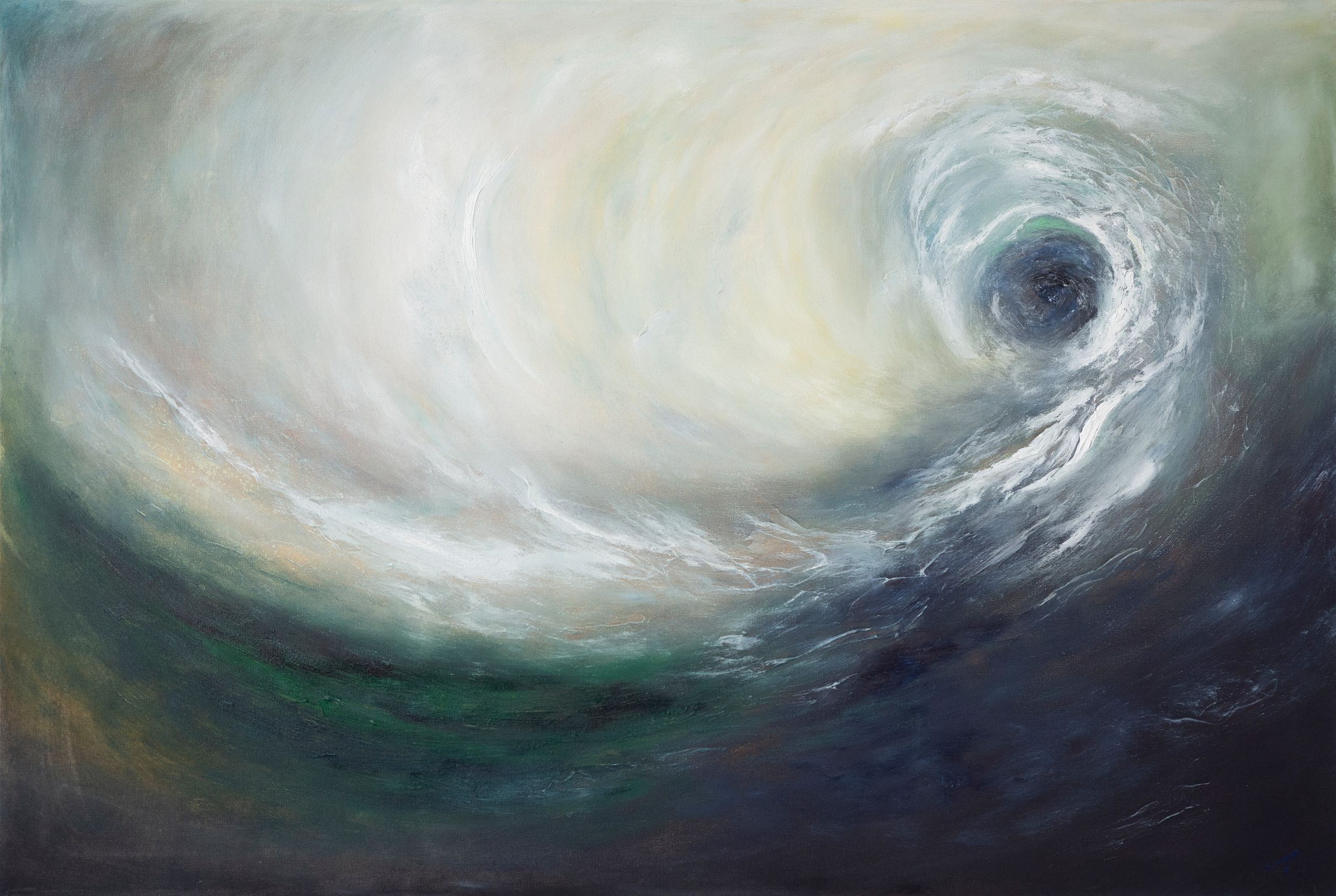 A swirling vortex of wind depicted in an oil painting. Павел Коршун — современный художник-пленэрист