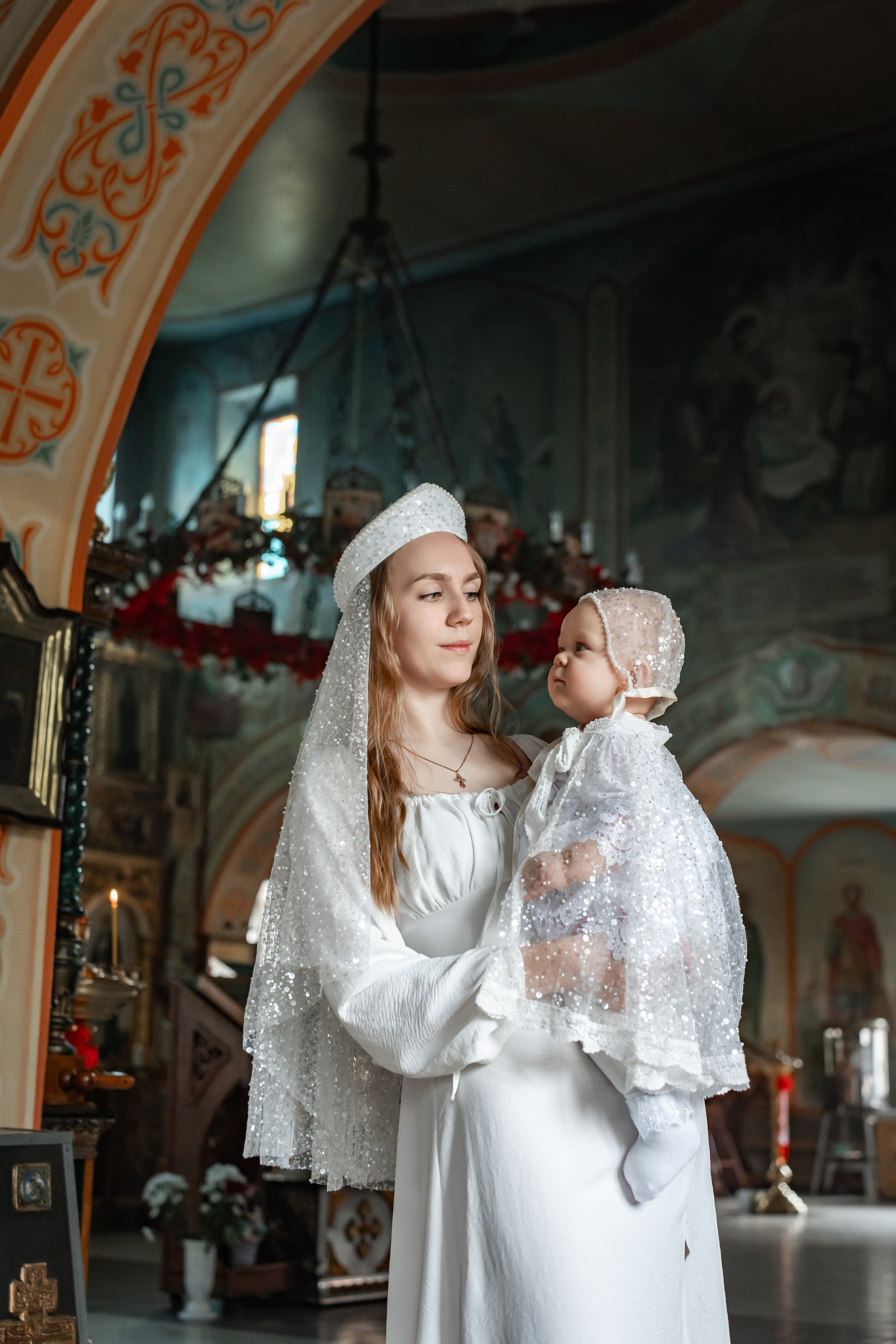 Крещение Таисии в г. Щекино храм в честь иконы Божией матери. Фотограф на Крещение Тула и Венчание в Туле, детский и семейный фотограф