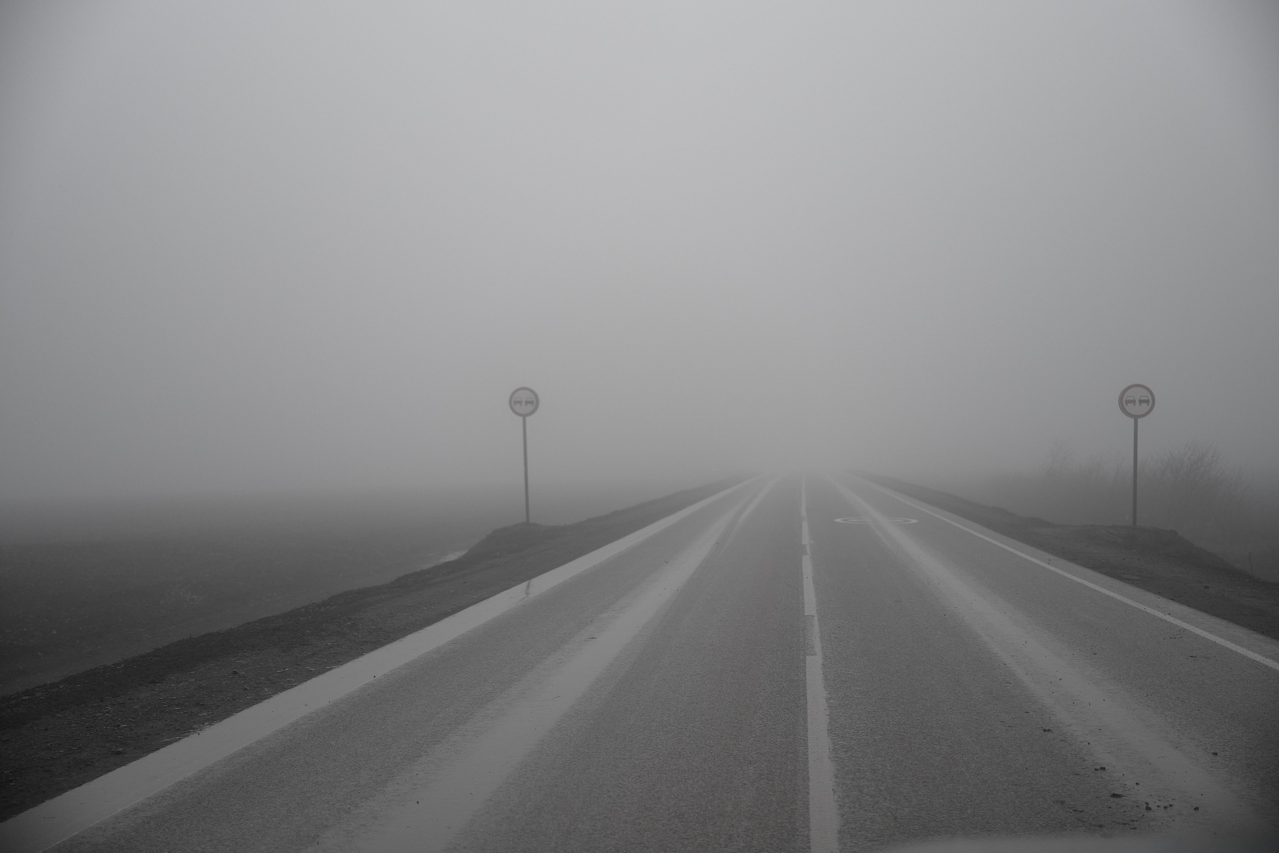 Дорога домой. Туман. Фотограф Роман Адлер