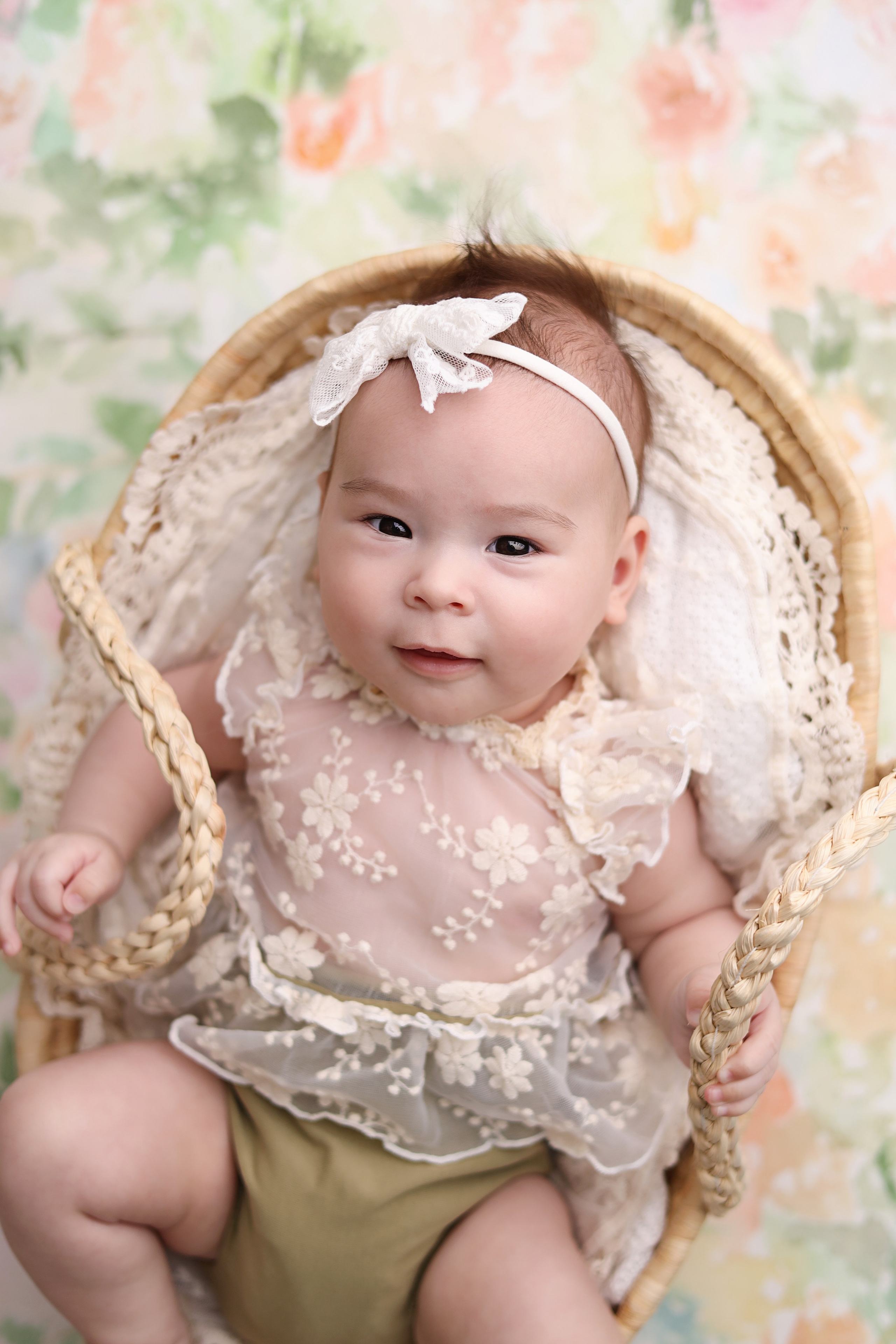 Фотосессия Василисы в студии в Бутово. Фотограф новорожденных Москва. Ньюборн фотограф Москва