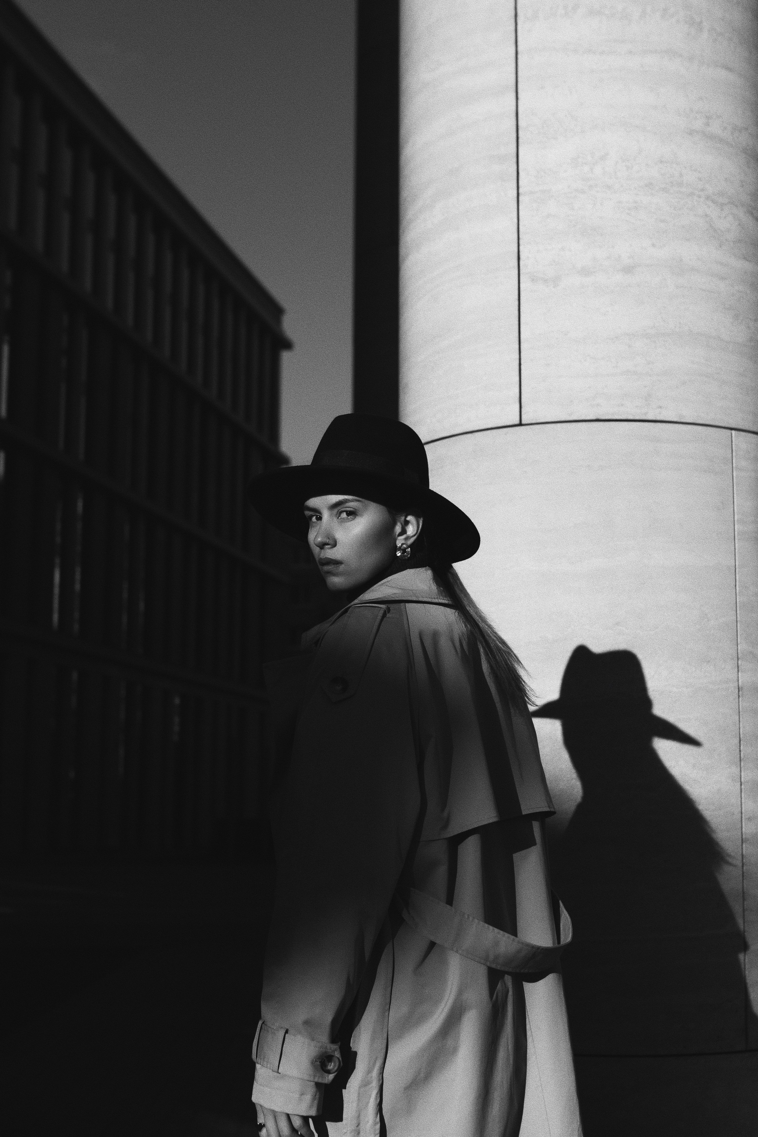 Черно-белая съемка в городе