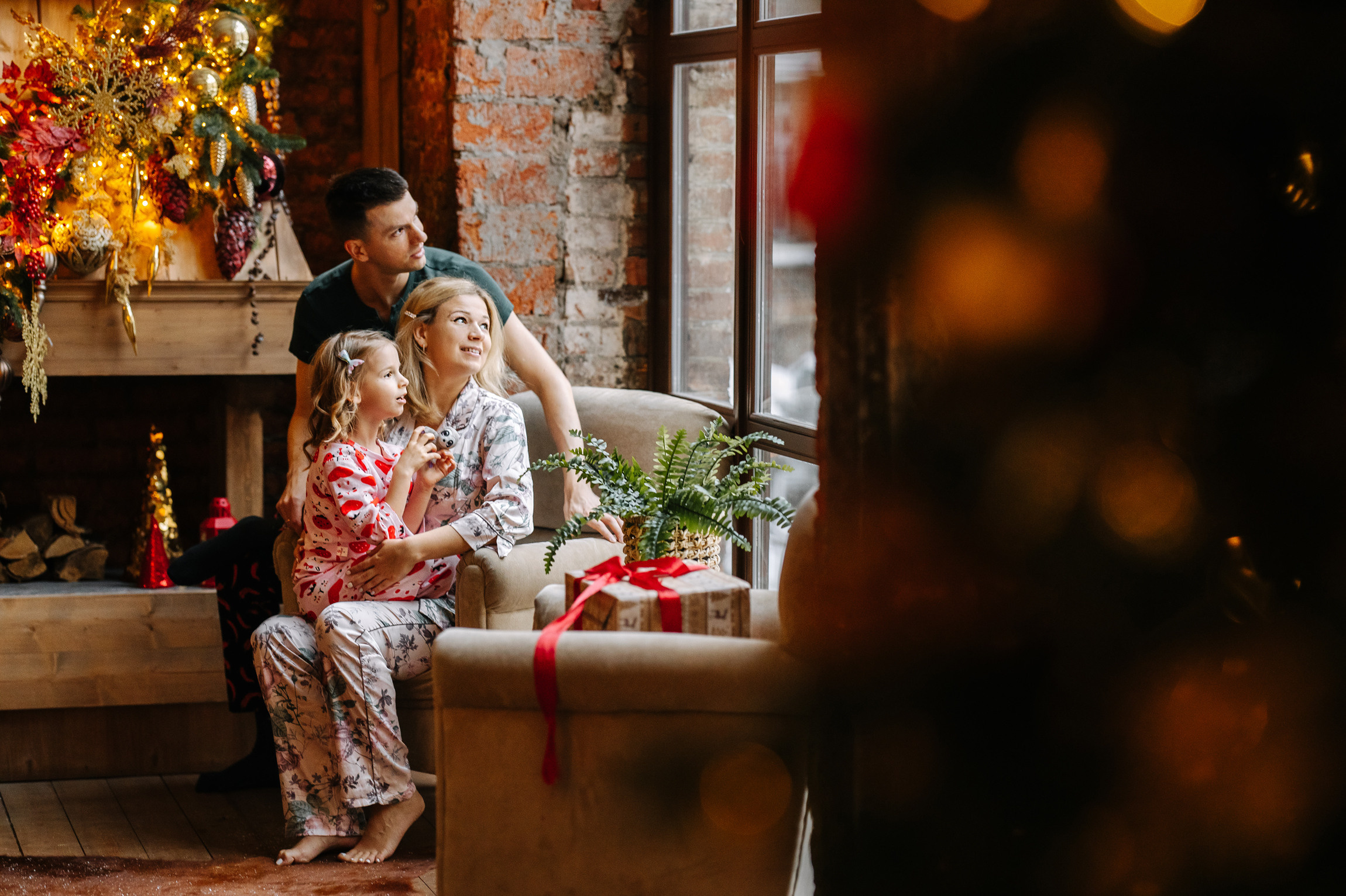 Новогодняя семейная фотосессия. Саша, Нина и Аня