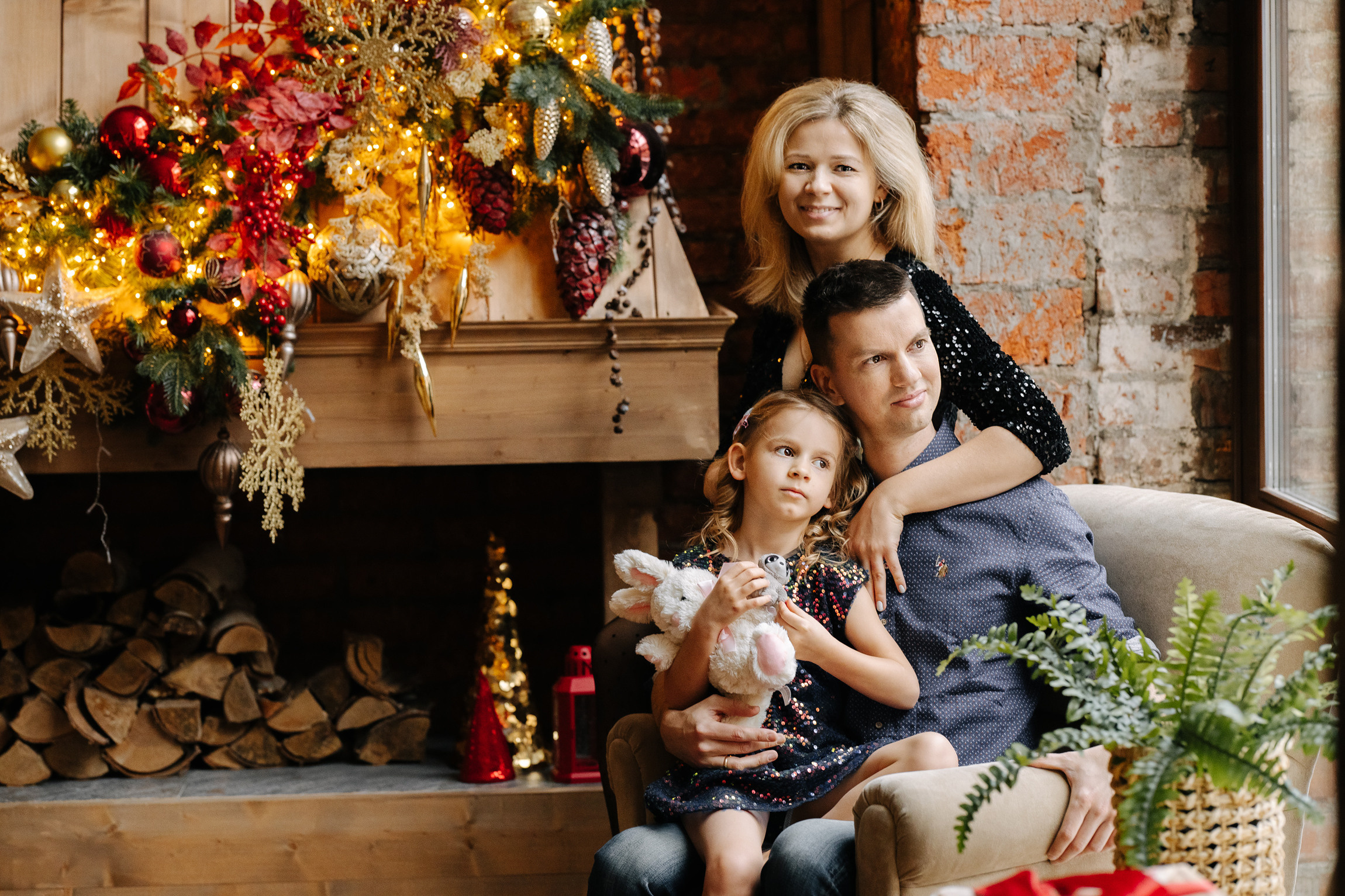 Новогодняя семейная фотосессия. Саша, Нина и Аня