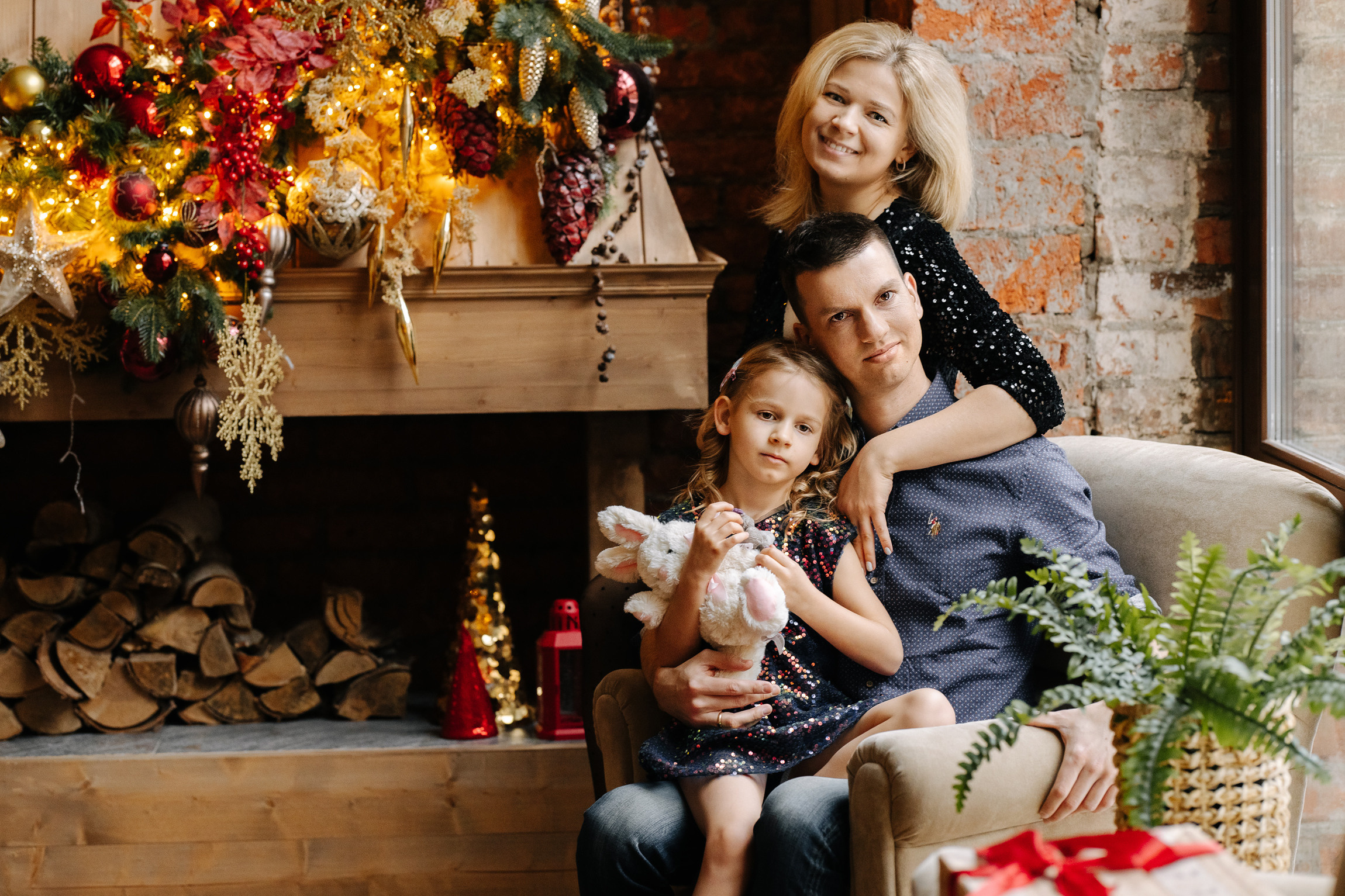 Новогодняя семейная фотосессия. Саша, Нина и Аня