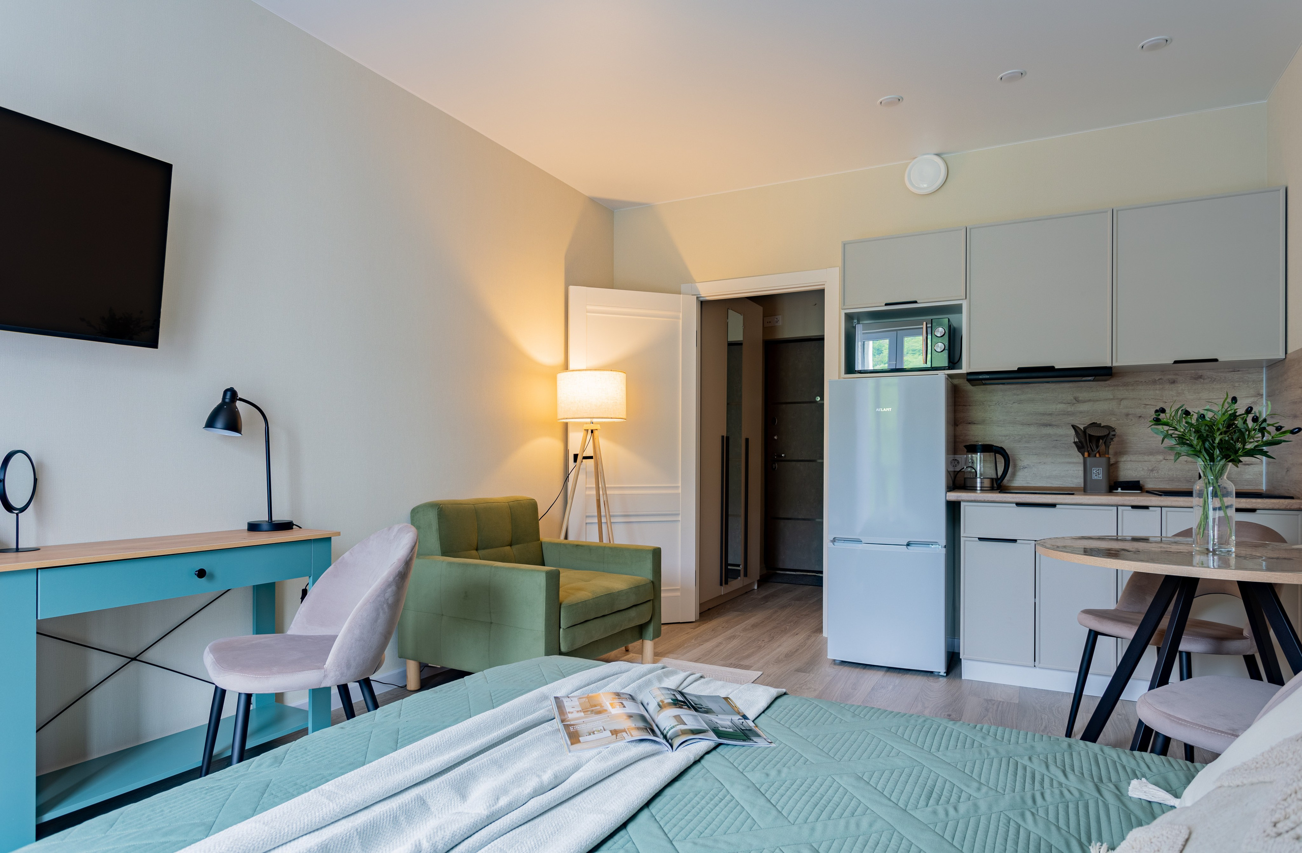 Комплектация студии с ремонтом от застройщика. Интерьерный фотограф. Хоумстейджер. Сочи/Адлер/Красная поляна