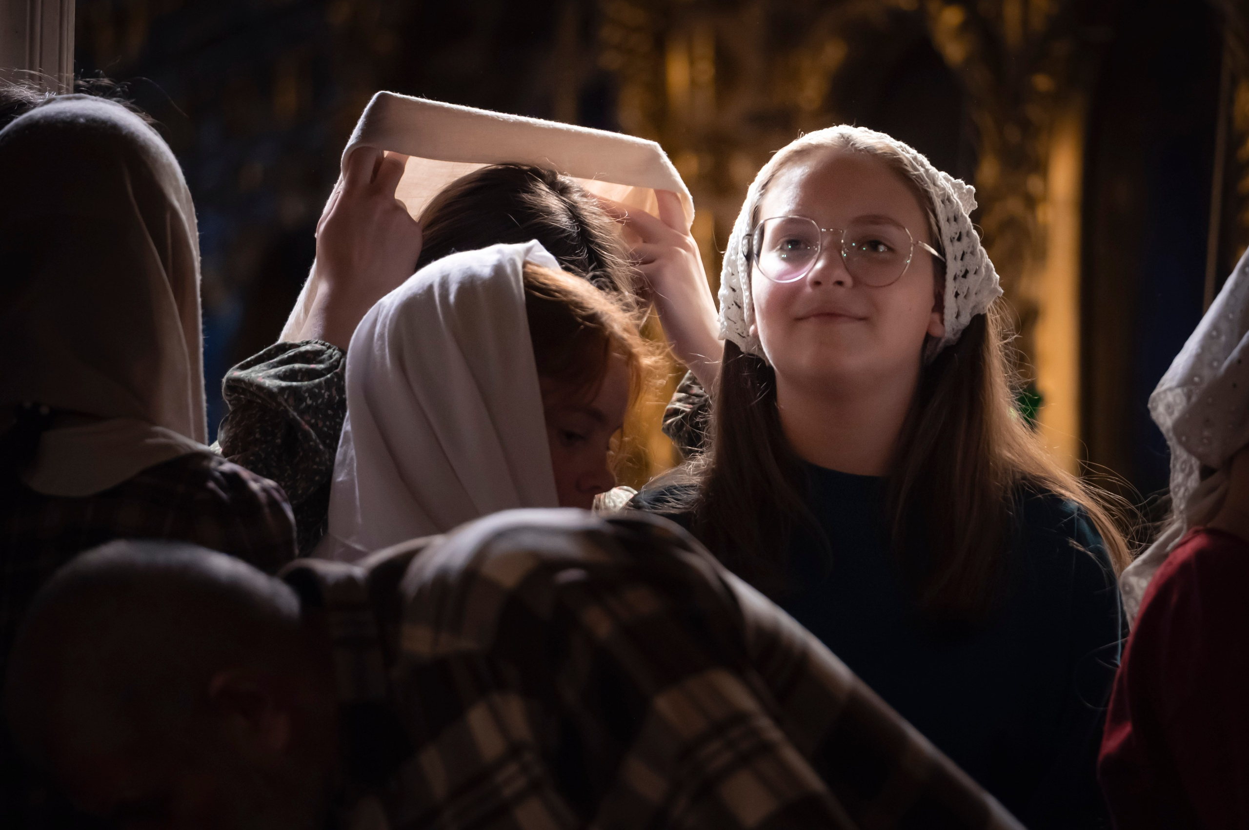 Богородский Храм. Всенощное бдение. Освящение верб. Антон и Татьяна Денисенко — В храме