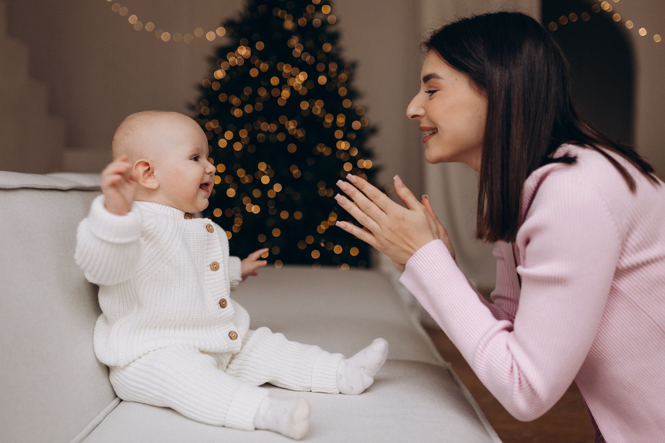 Новогодняя фотосессия с малышкой в студии. Семейный фотограф в Самаре Елена Ефимова
