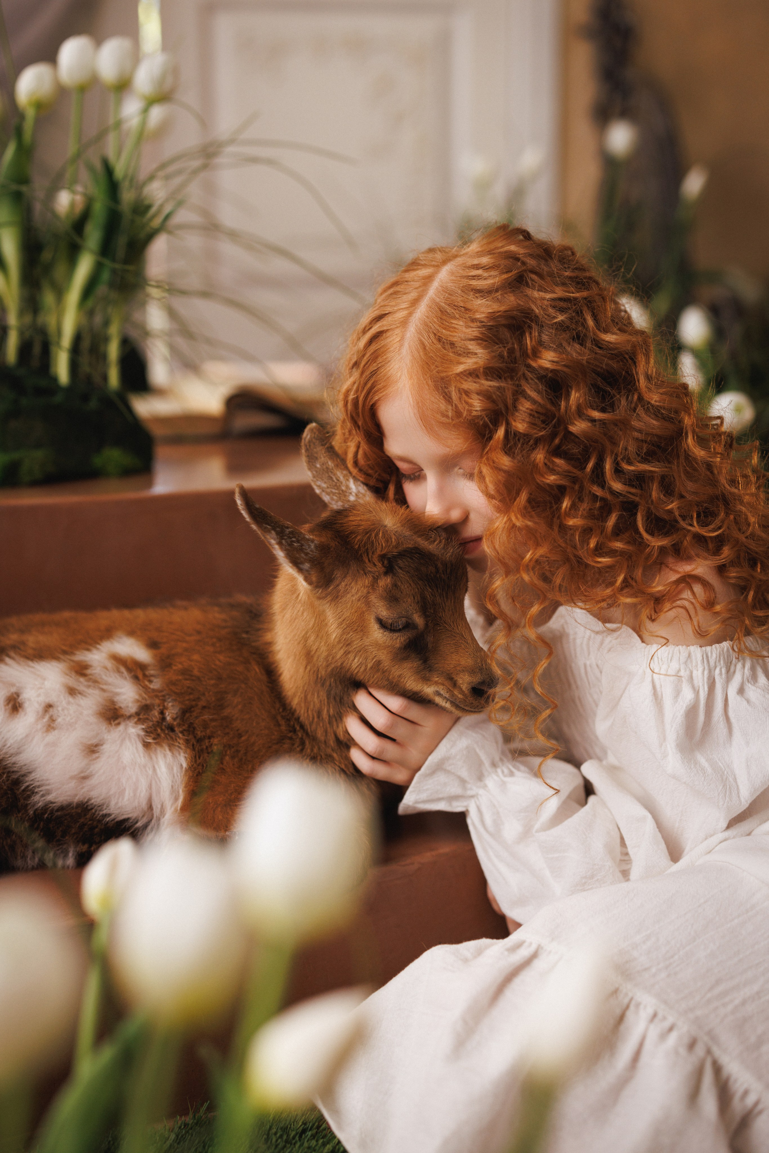 Сказочная фотосессия с белыми Тюльпанами, фотостудия «Эль», город Краснодар. Семейный и детский фотограф в Краснодаре Анна Трашкова
