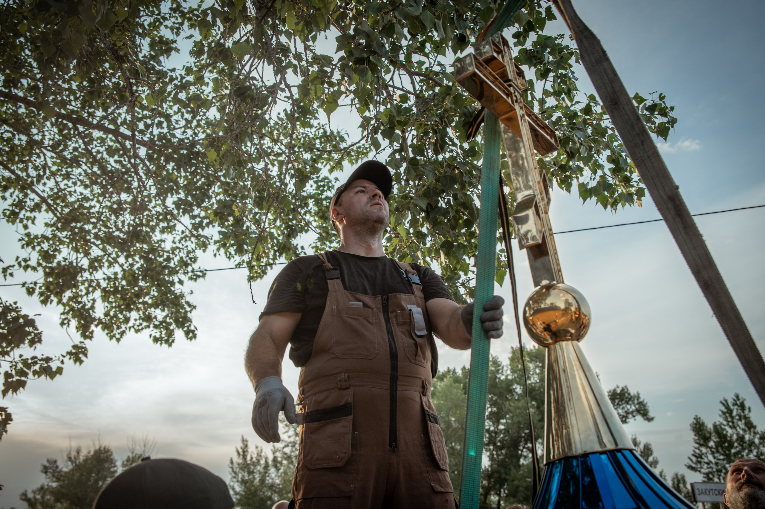 Освещение купола в храме Казанской иконы Божьей Матери х. Закутский. Церковный, семейный и репортажный фотограф Волгоград, Волжский