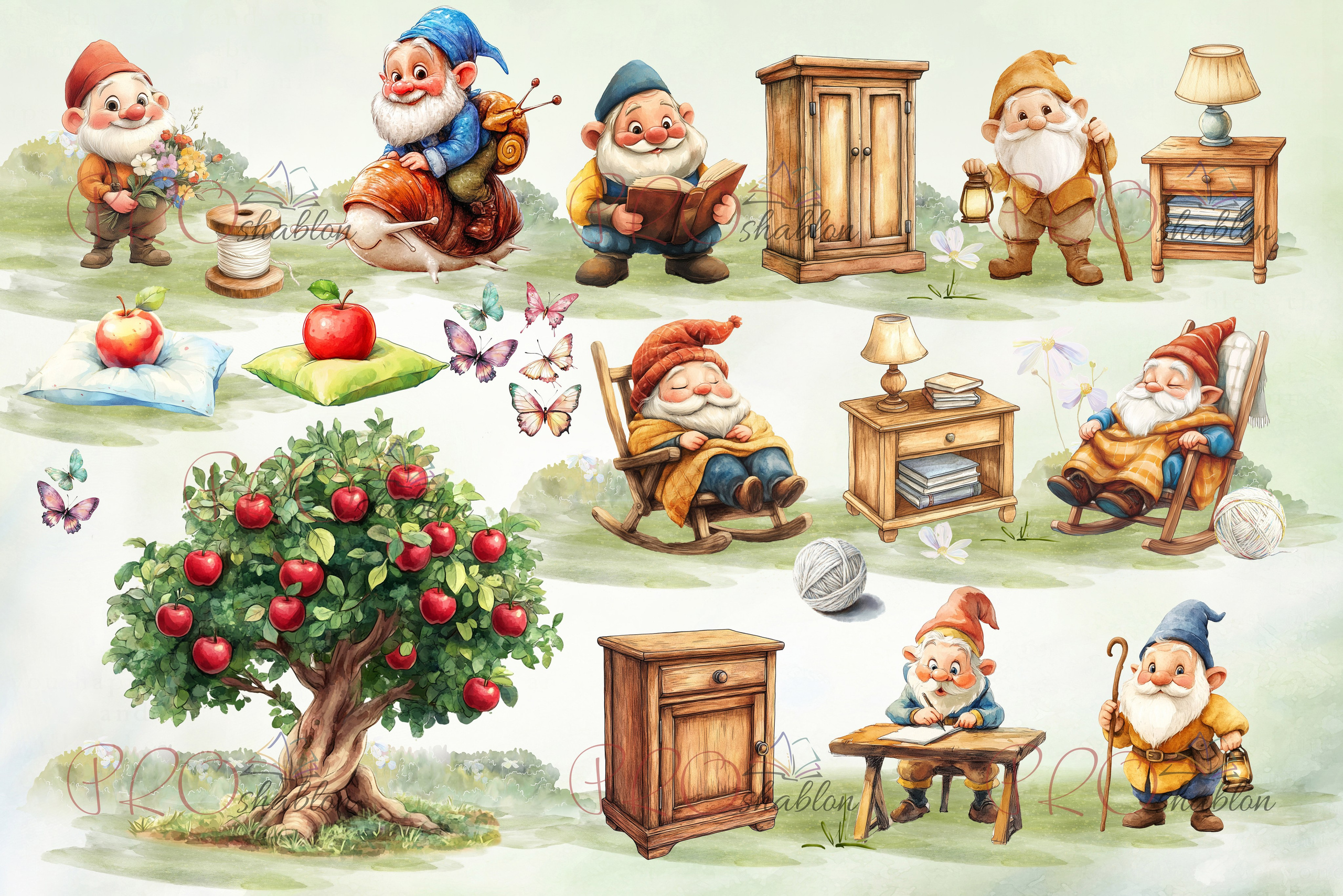 Белоснежка и гномы. Шаблоны и дизайны выпускных альбомов и фотокниг