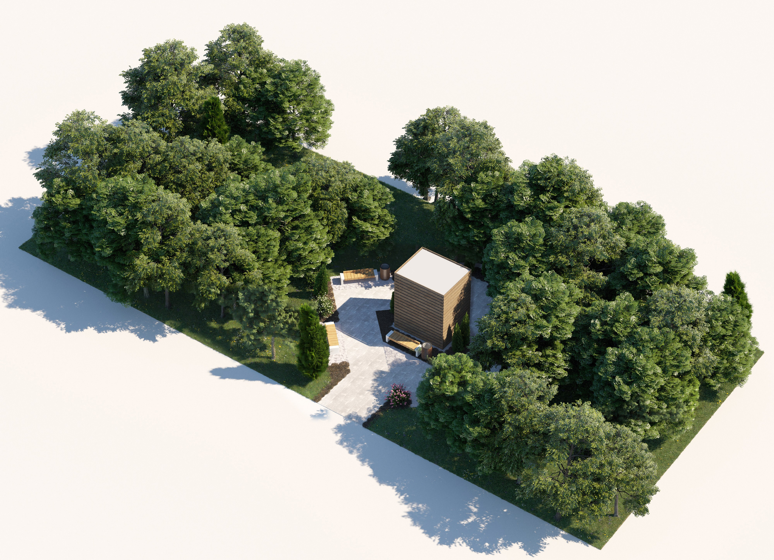 City Clinic No. 7 — Landscaping and Urban Environment Project. 3D INTERIOR AND ARCHITECTURE VISUALIZATION