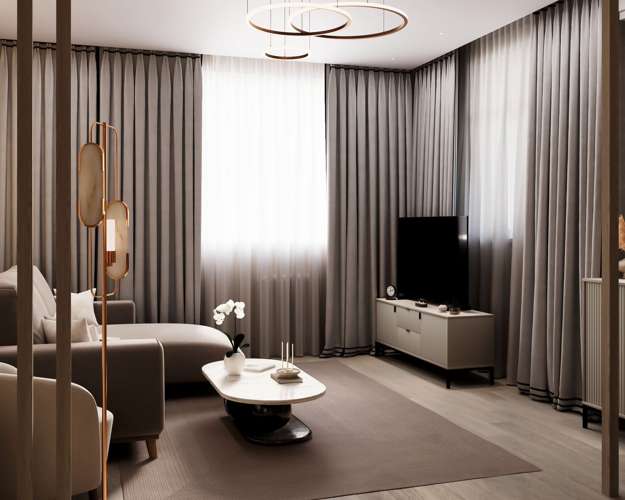 Просторная стильная двушка г. Краснодар. Батракова Наталья дизайнер интерьеров Санкт-Петербург Москва Архангель