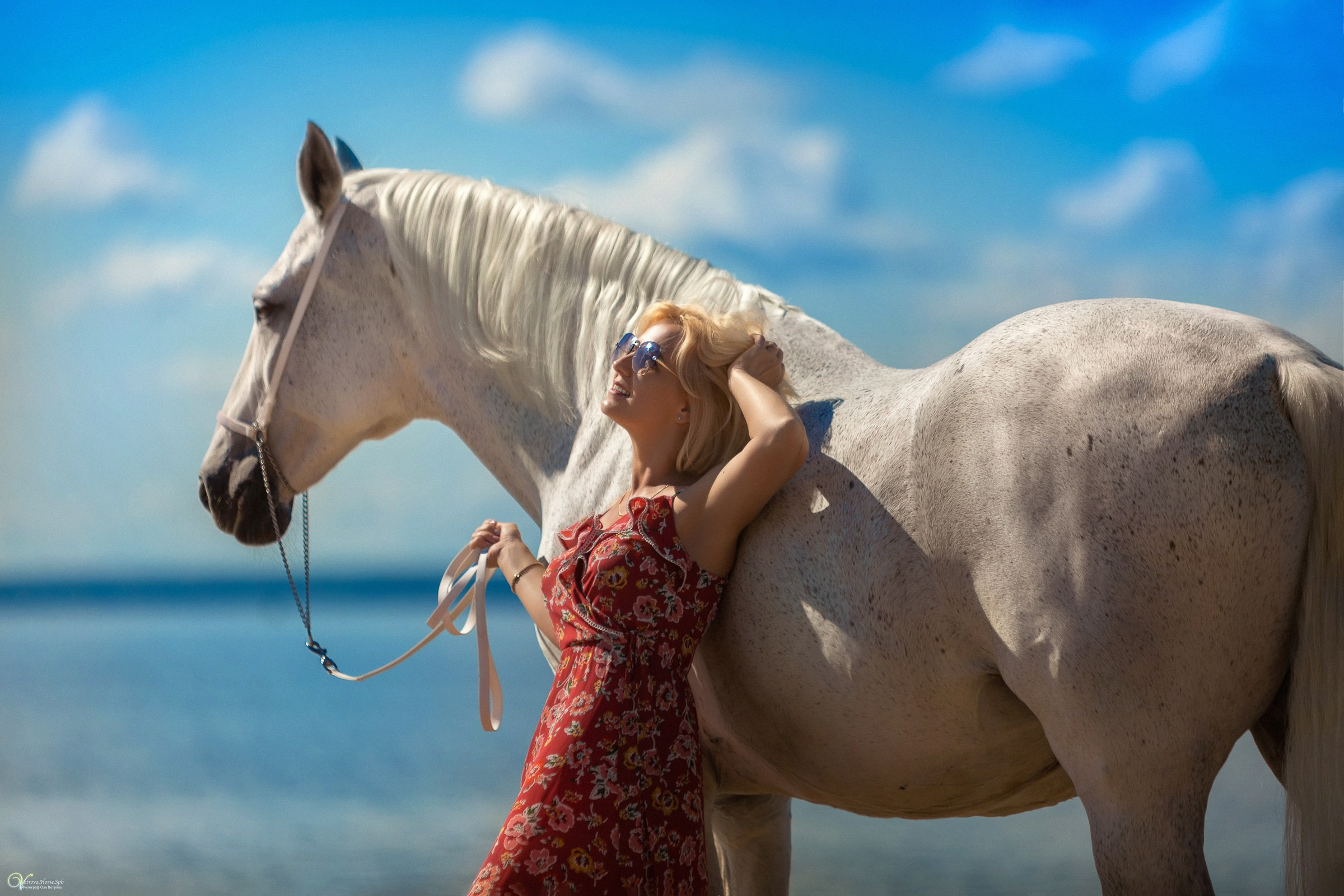 Фотосессии с лошадьми летом. Фотограф женский и мужской портрет Санкт-Петербург