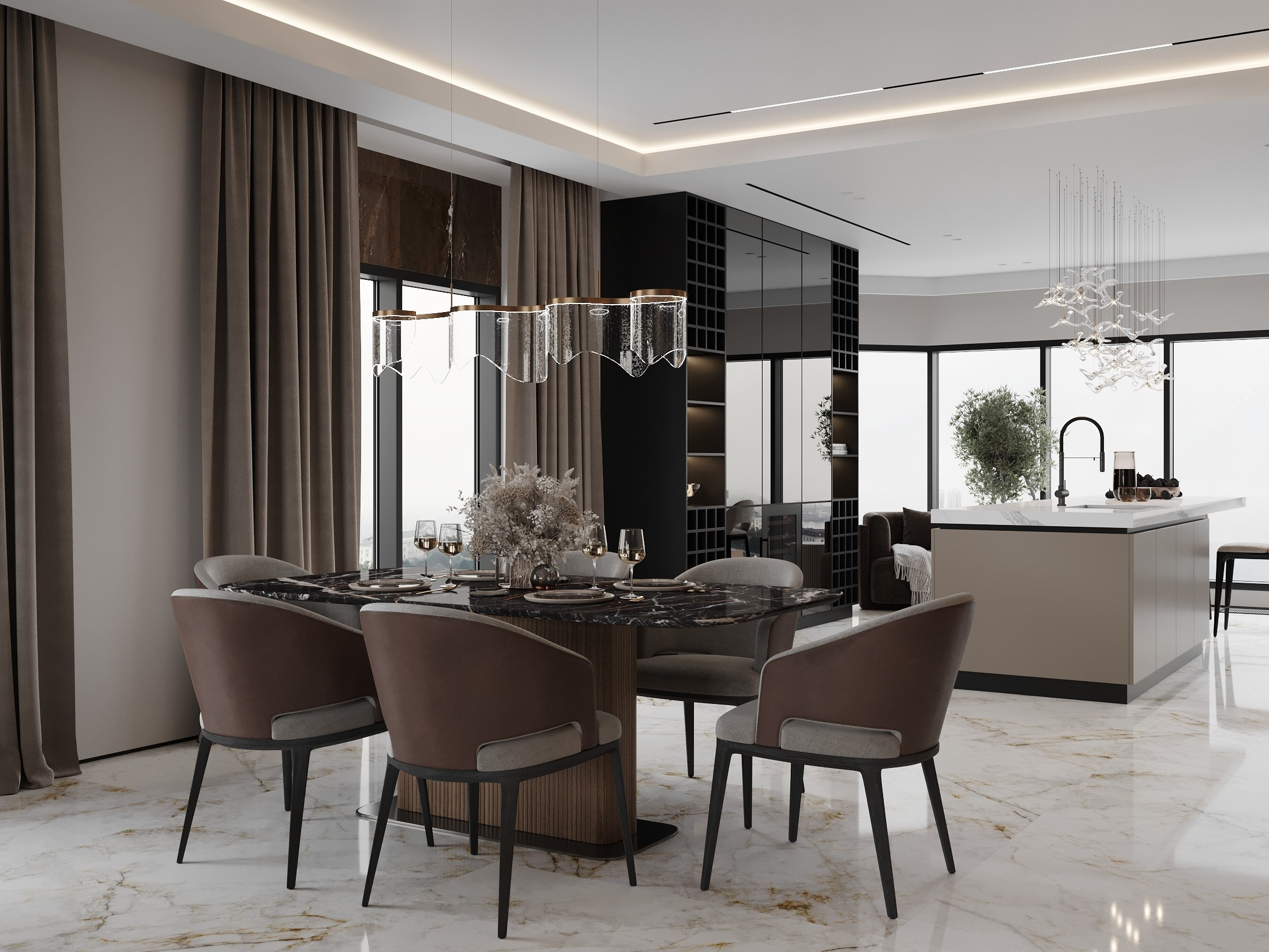 ЖК Аквамарин 186.0 кв.м. Дизайнер интерьера и 3D визуализатор Ванчугова Ольга