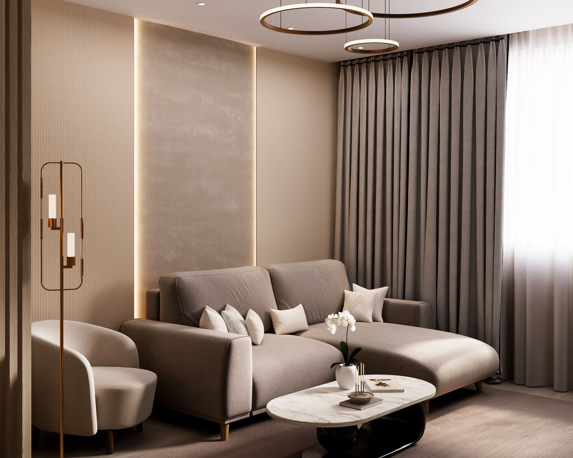 Просторная стильная двушка г. Краснодар. Батракова Наталья дизайнер интерьеров Санкт-Петербург Москва Архангель