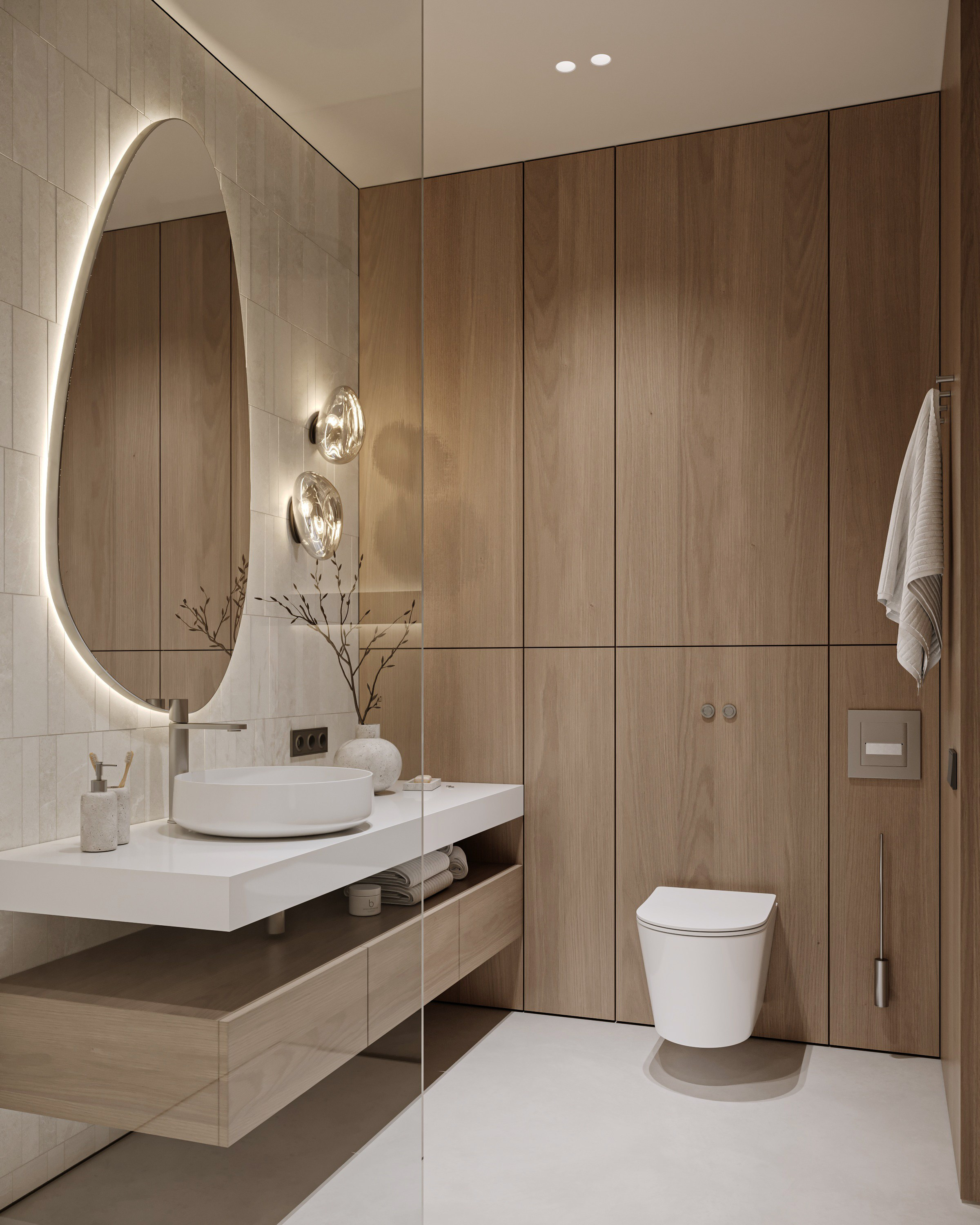 Светлый современный санузел