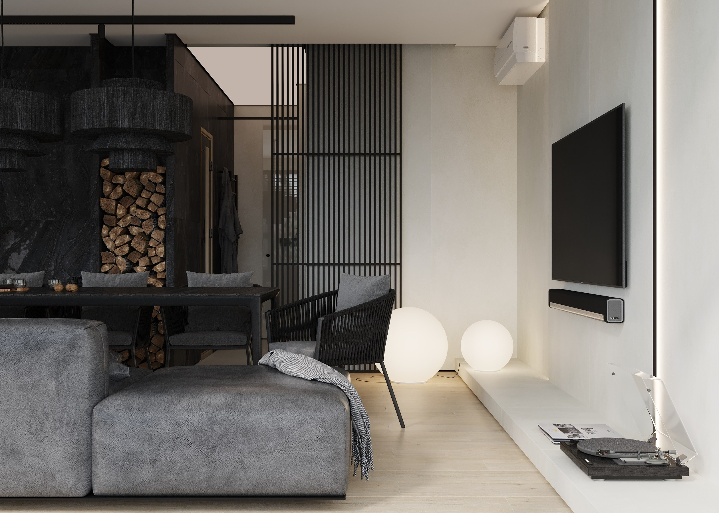 Зона отдыха в бане 32.6 кв.м. Дизайнер интерьера и 3D визуализатор Ванчугова Ольга