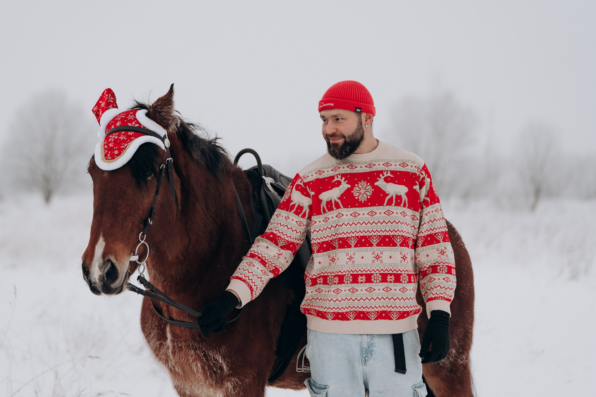 Зимняя фотосессия с лошадьми для двоих. Свадебный и репортажный фотограф в Ярославле Евгений Сальников