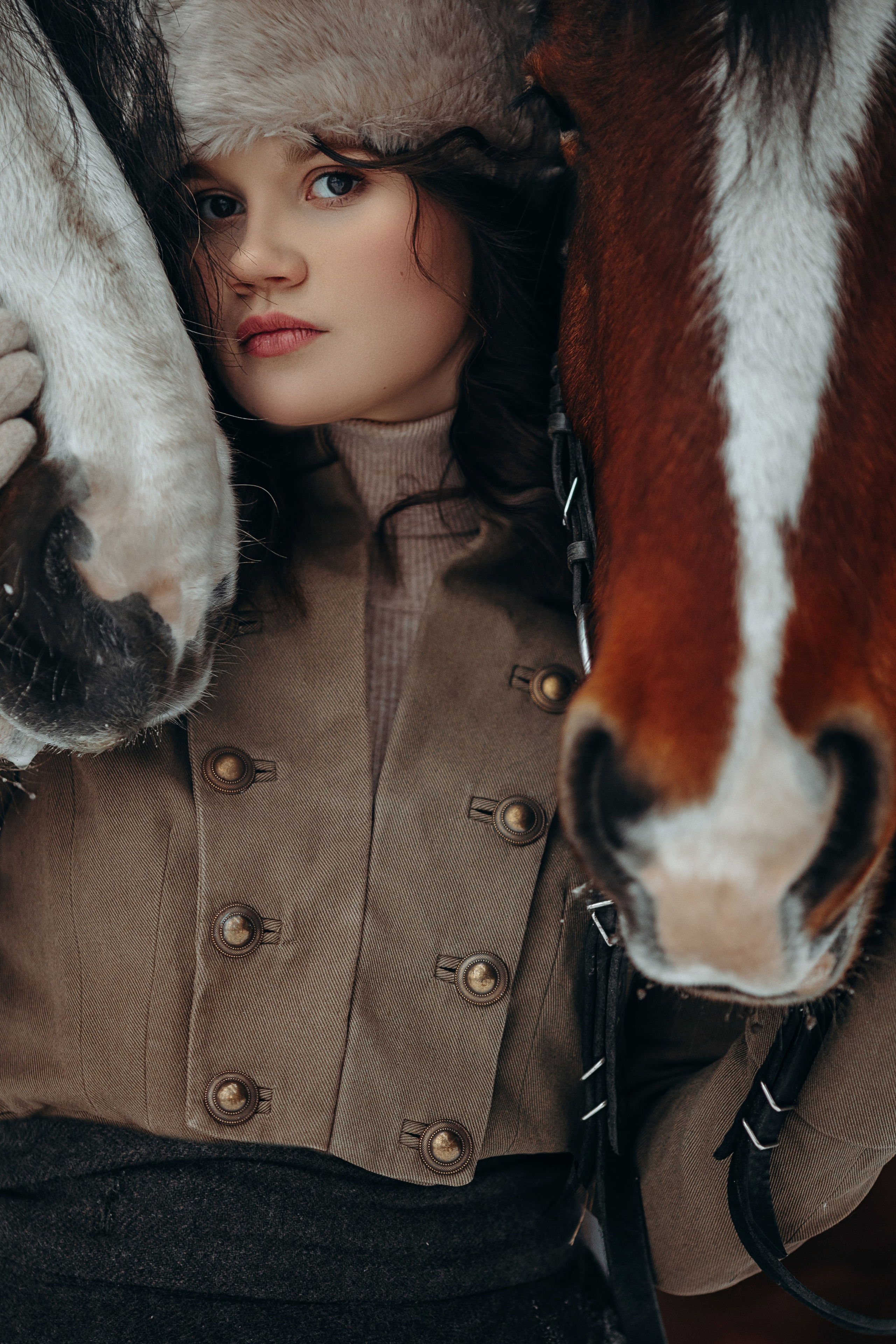Аня и два тяжика (Малыш и Спартак). Анна Молчанова конный фотограф в Тюмени | фотосессии с лошадьми Тюмень
