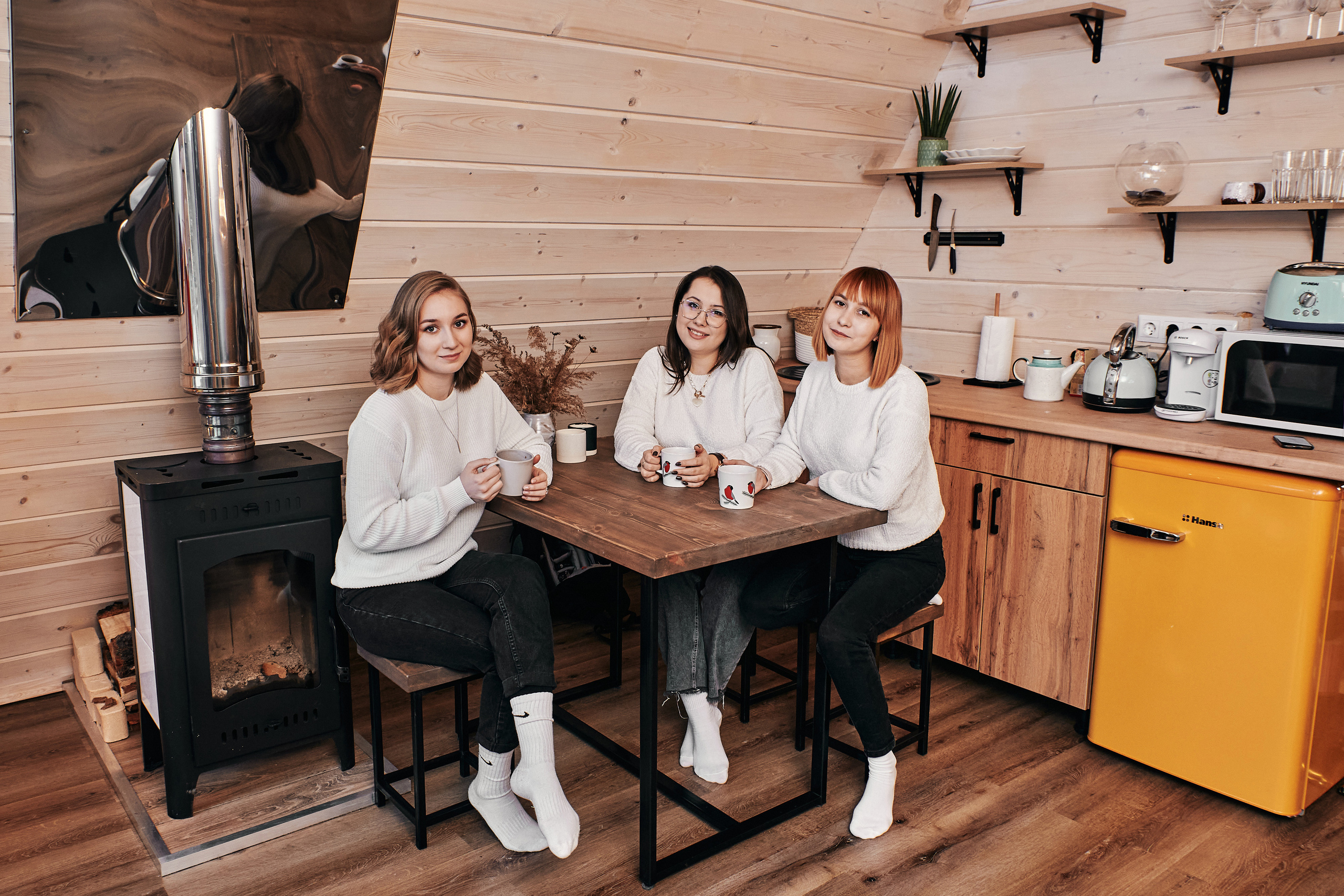 Новогодняя фотосессия подруг в лесу около Томска