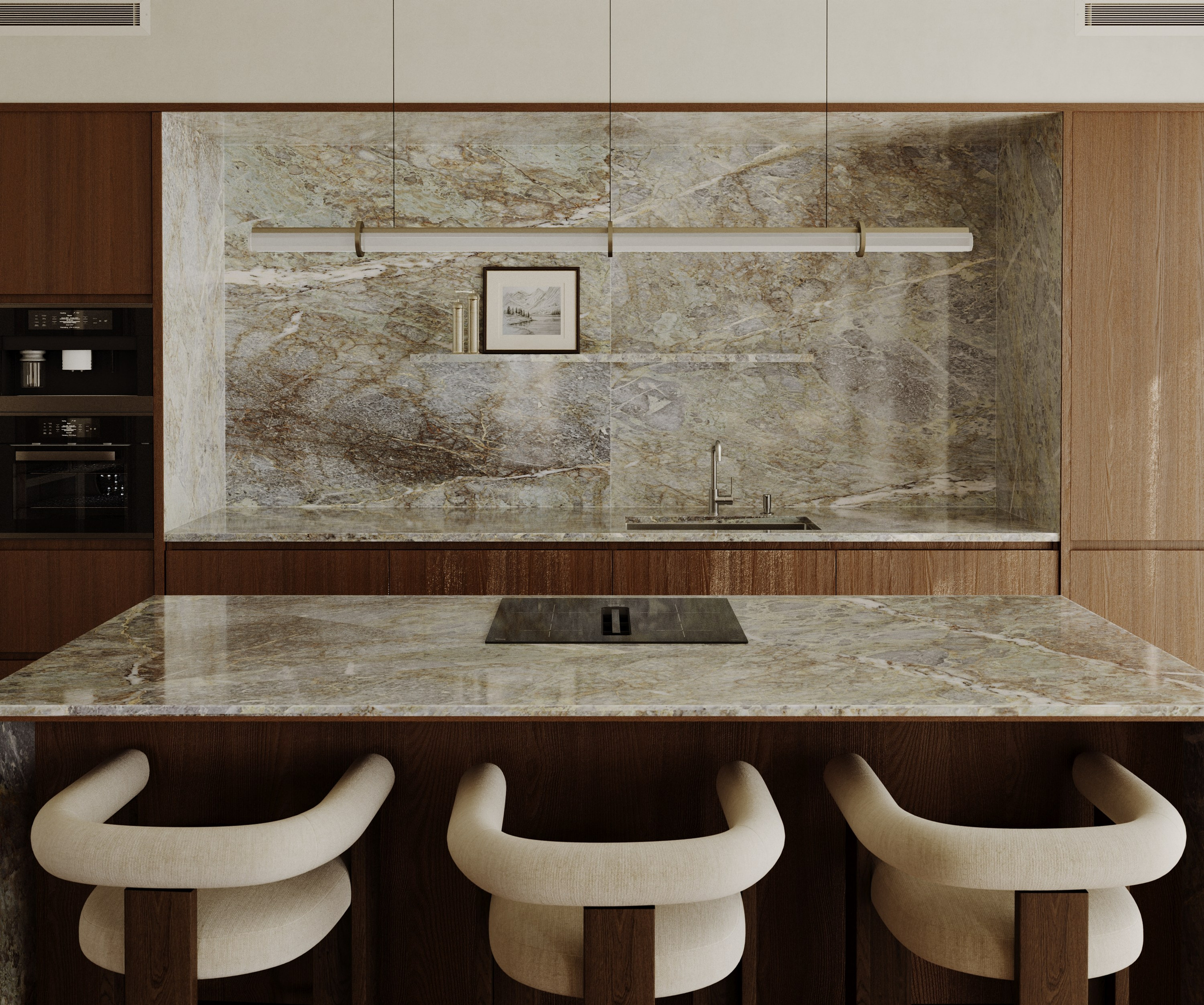 Квартира для семейной пары из Санкт-Петербурга. 3D визуализация дизайна интерьера. 3D interior design visualizer