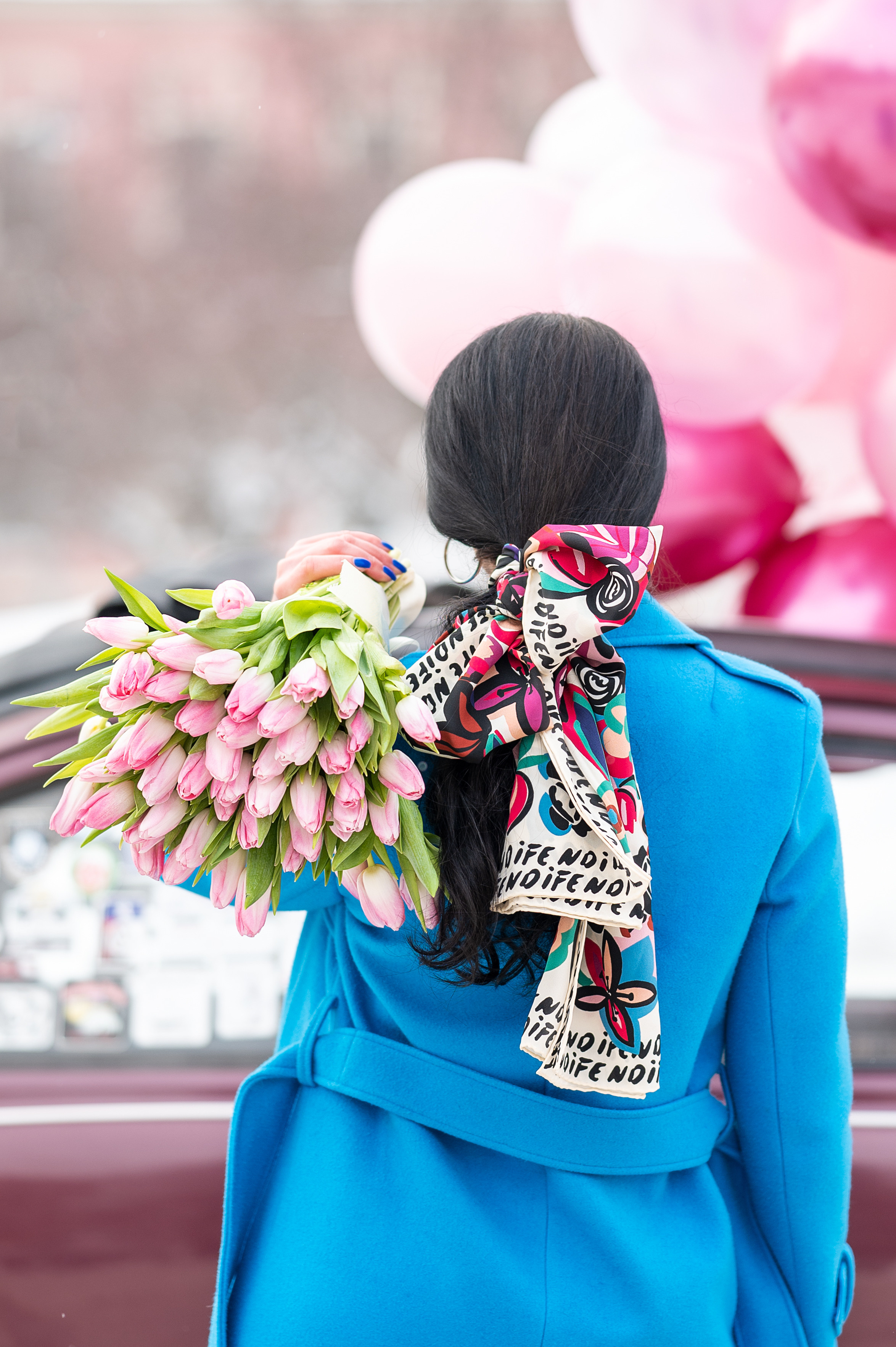 Фотосессия Марины с тюльпанами и ретроавто. Фотограф Елена Сасс Москва