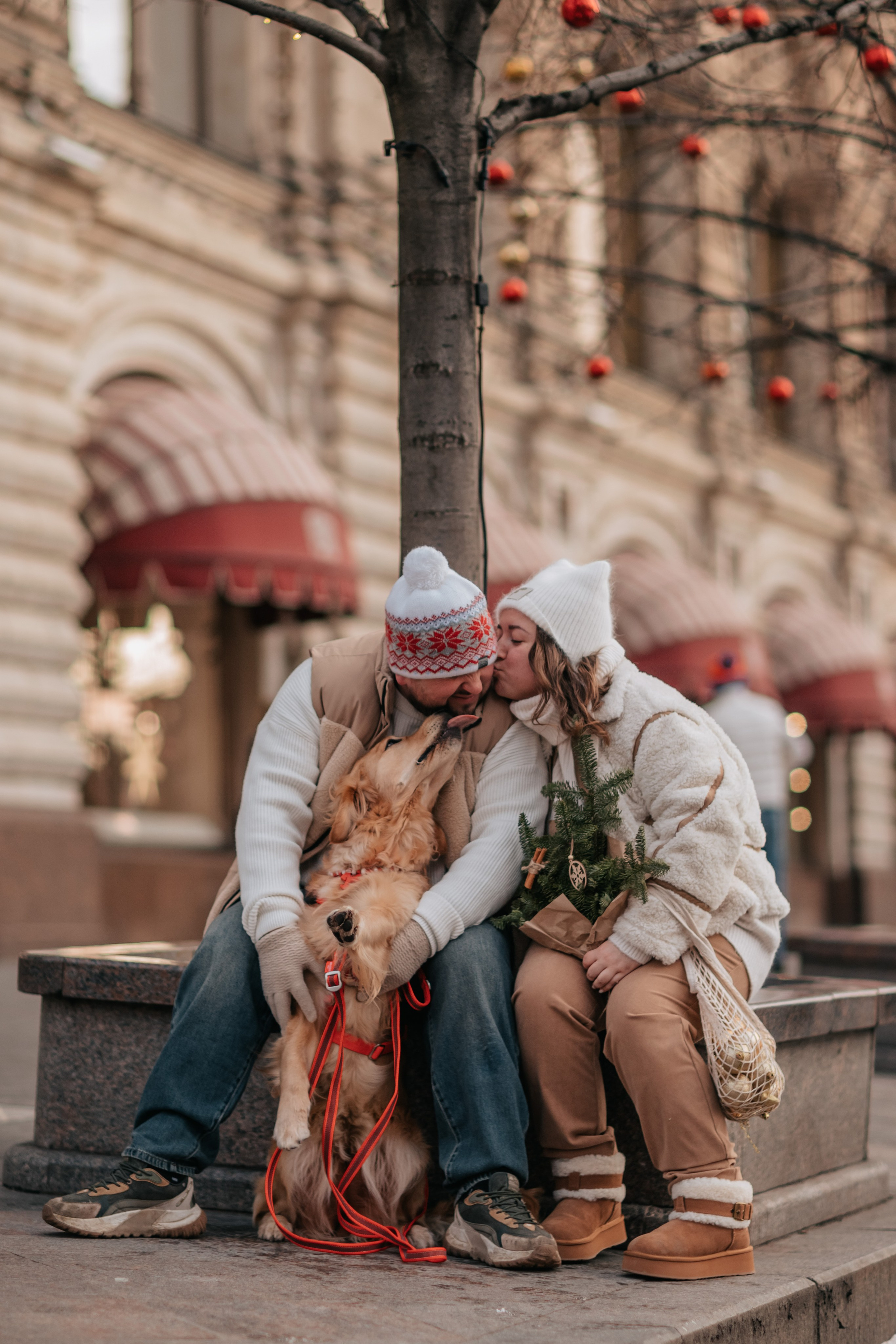 Бетти, Катя и Лёша. Новогодняя история. Семейный фотограф анималист Мария Крючкова