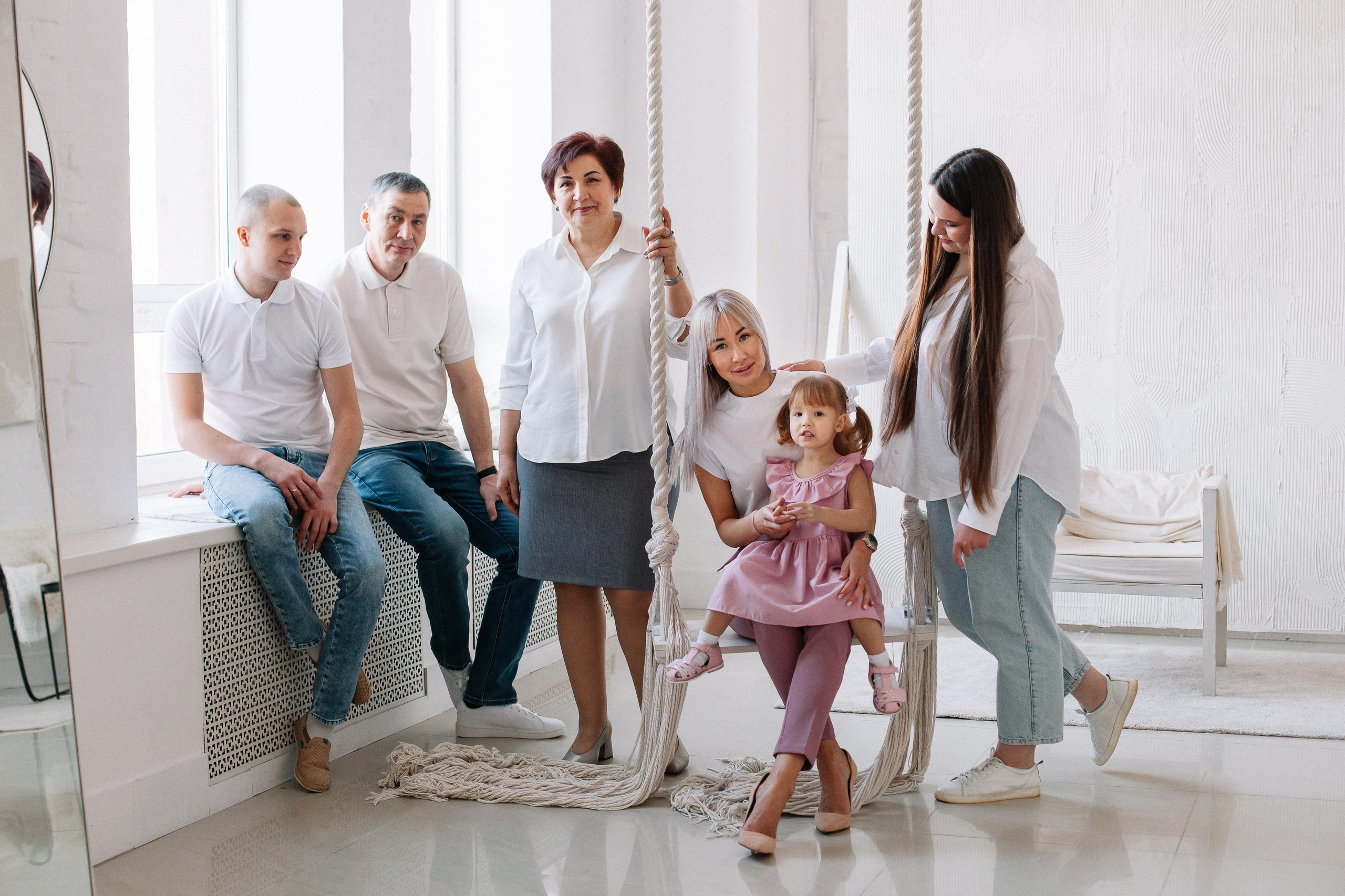 Настя с большой семьей. Семейный фотограф Трусова Евгения в Екатеринбурге