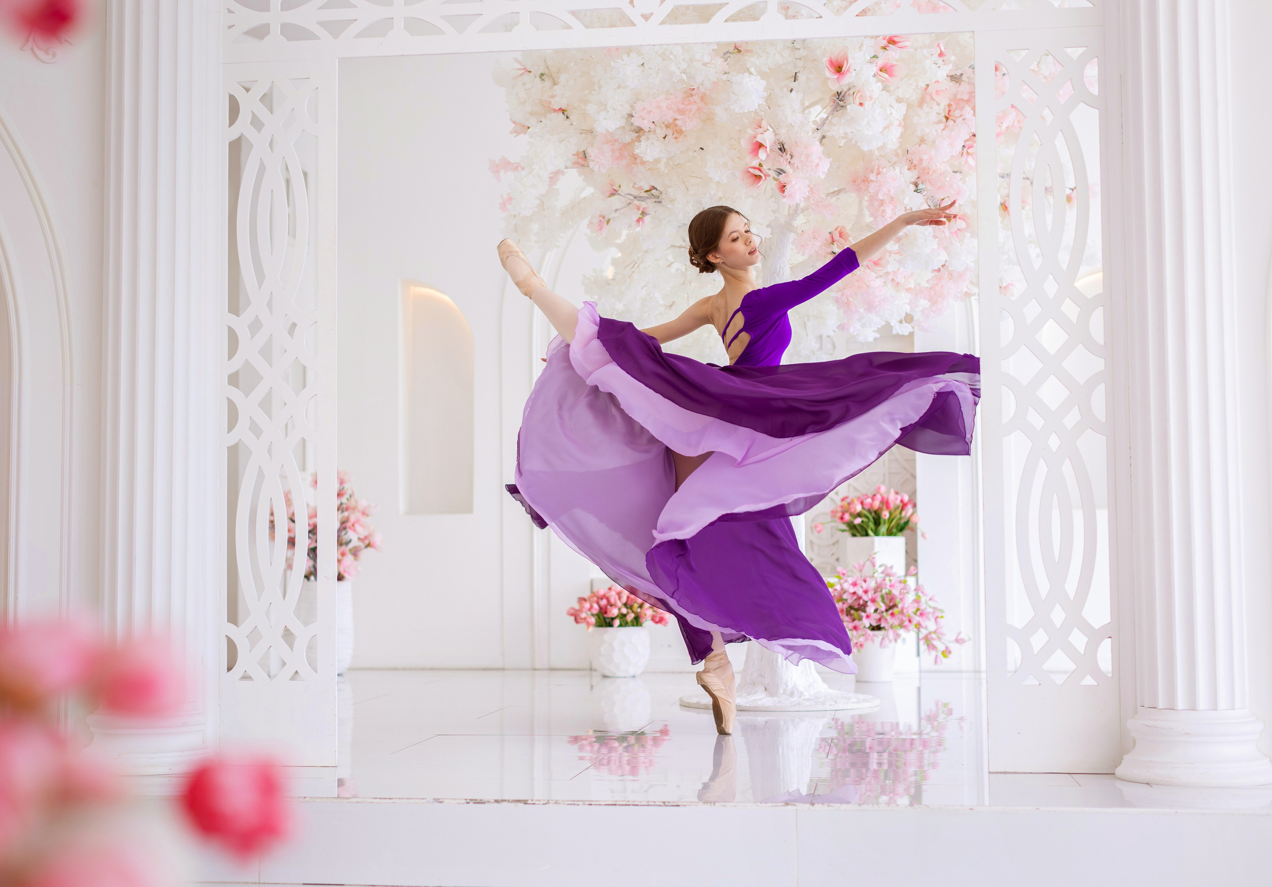 Фиолетовая воздушная длинная юбка напрокат. Балетный фотограф Алина Ханько — Душа Балета