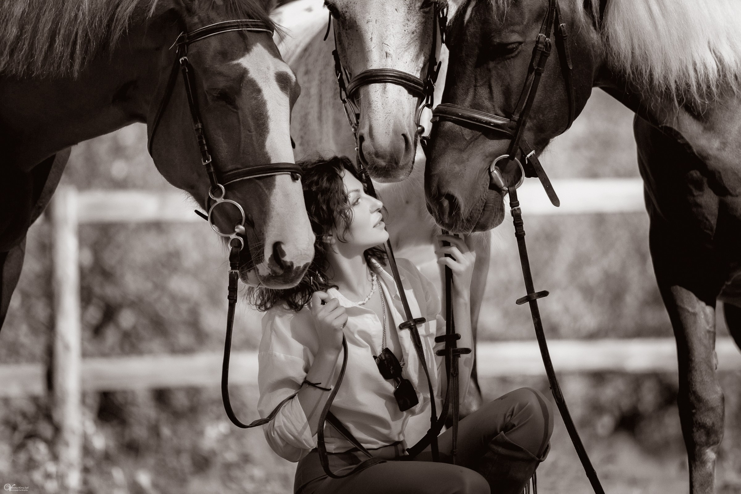 Фотосессия с лошадьми в кантри стиле. Фотограф женский и мужской портрет Санкт-Петербург