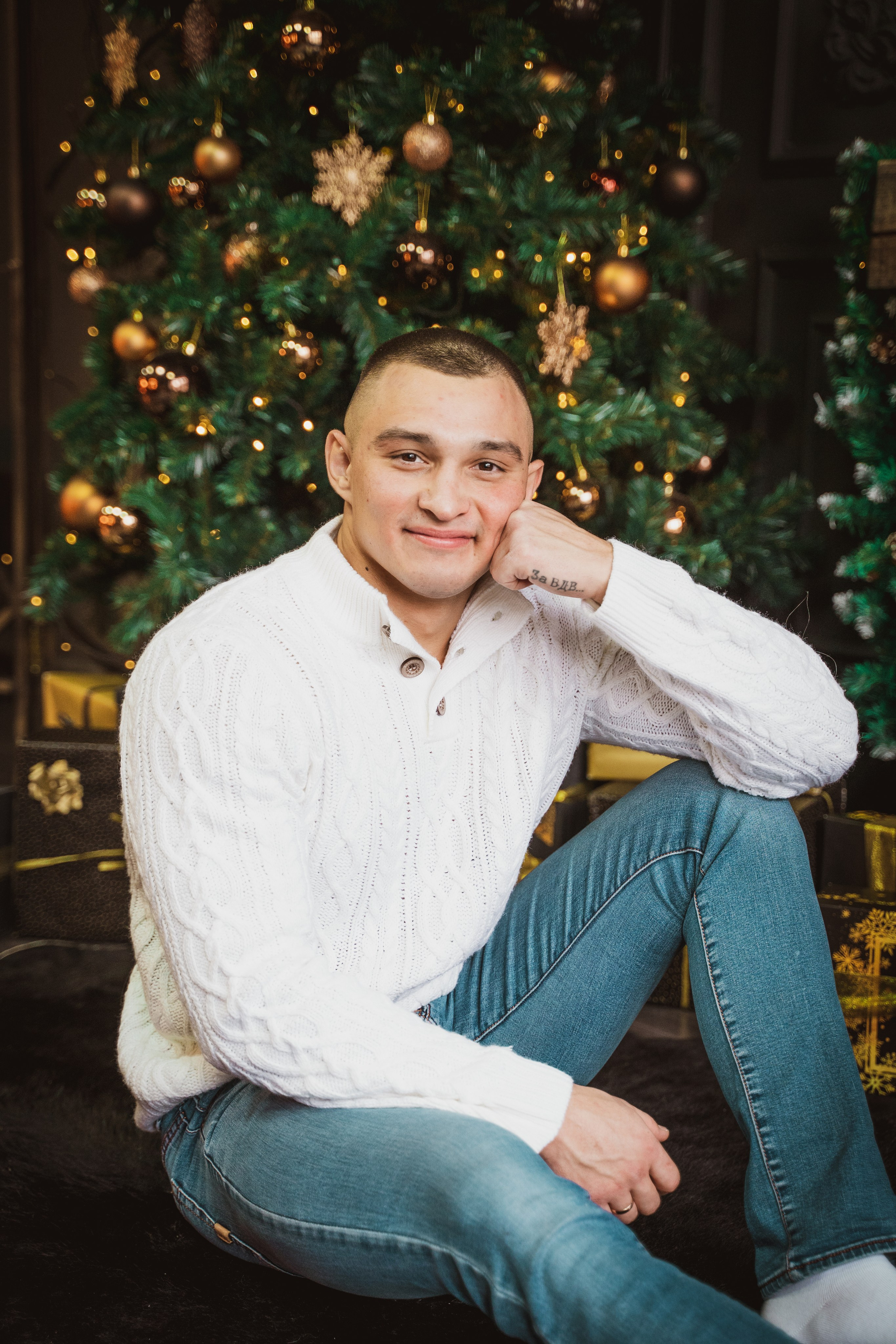 Новогодняя фотосессия беременности в студии. Анна и Кирилл. Свадебный и репортажный фотограф в Уфе| Осетрова Ольга