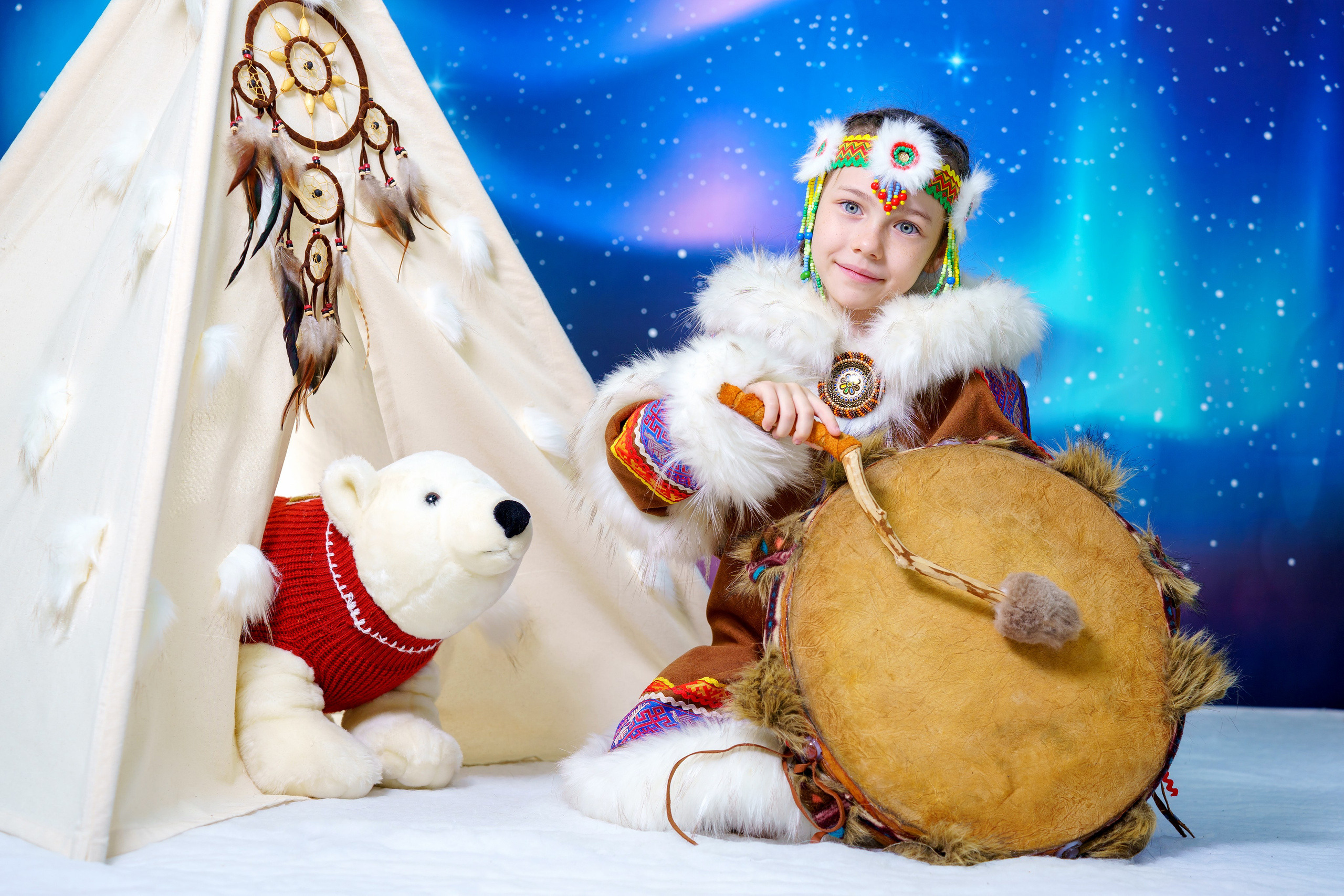 Новогодняя фотосессия для садика «Северное Сияние». Фотостудия «Стрекоза»