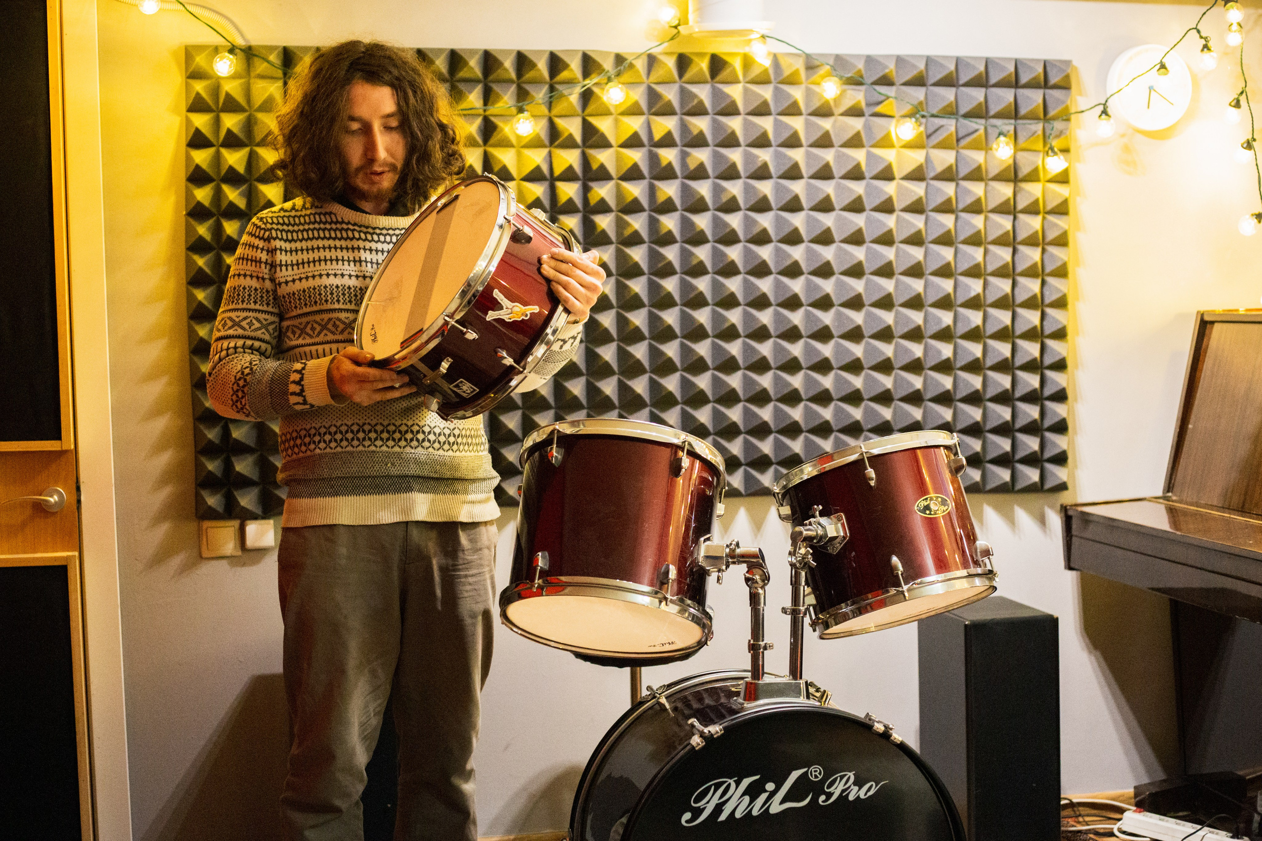 Мастер-класс в школе (барабан). Портретный фотограф в Москве Афанасьева Вера