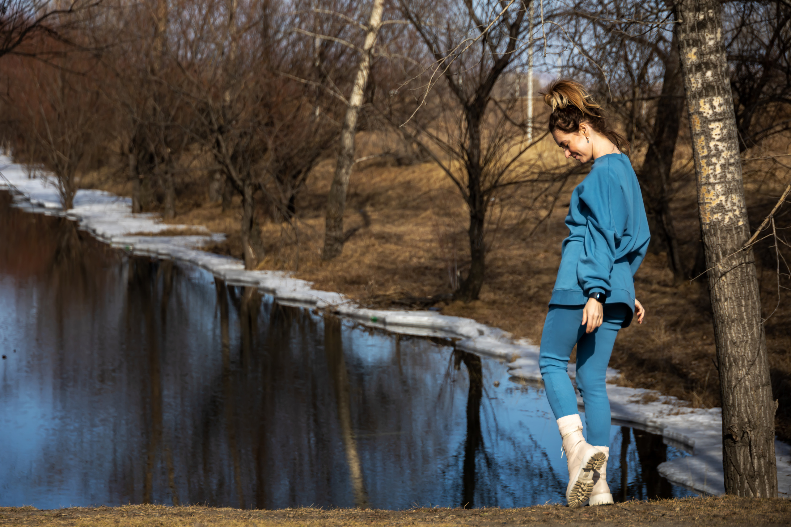 Весна, снег, река. Семейный фотограф в Абакане Любовь Халявина