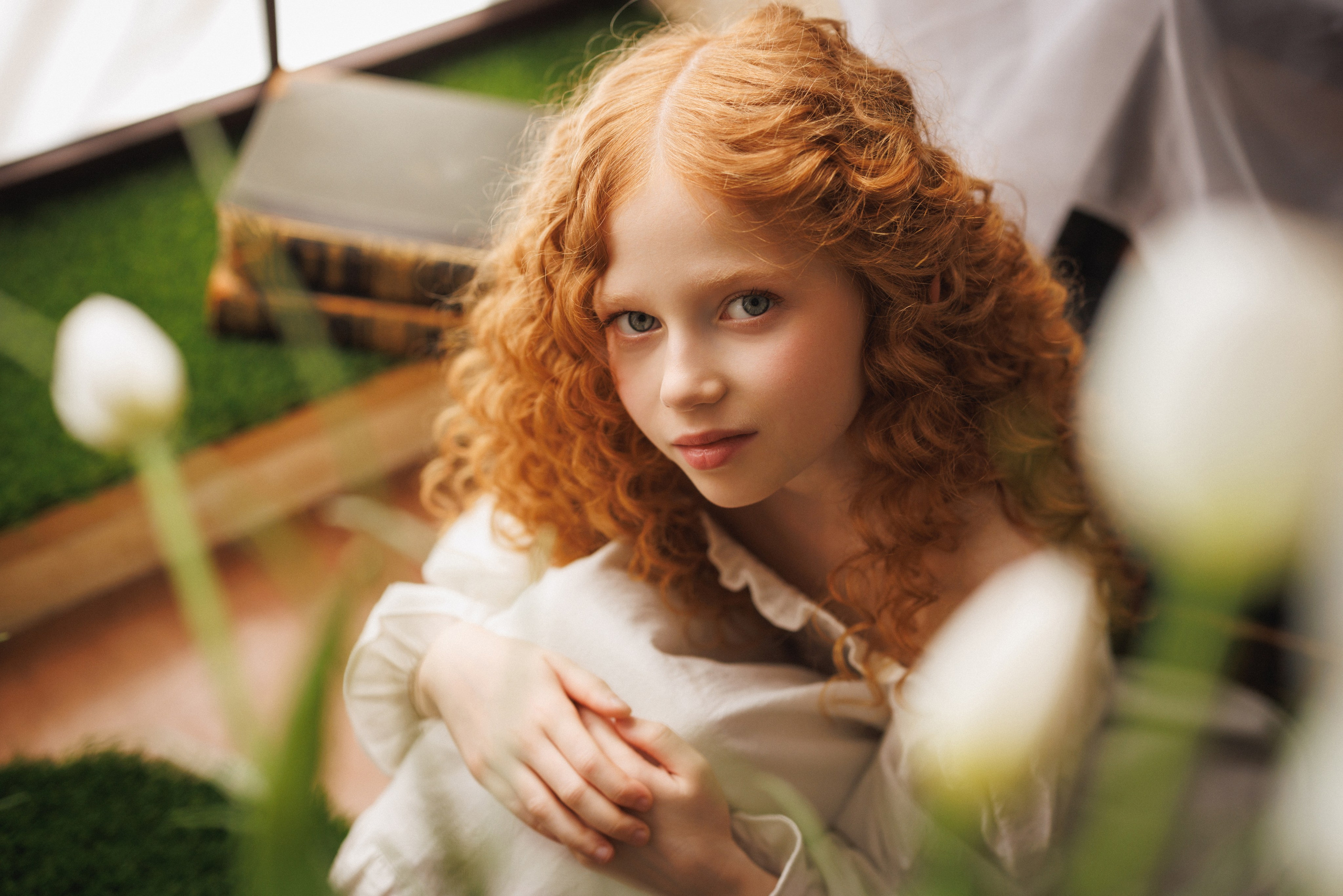 Сказочная фотосессия с белыми Тюльпанами, фотостудия «Эль», город Краснодар. Семейный и детский фотограф в Краснодаре Анна Трашкова