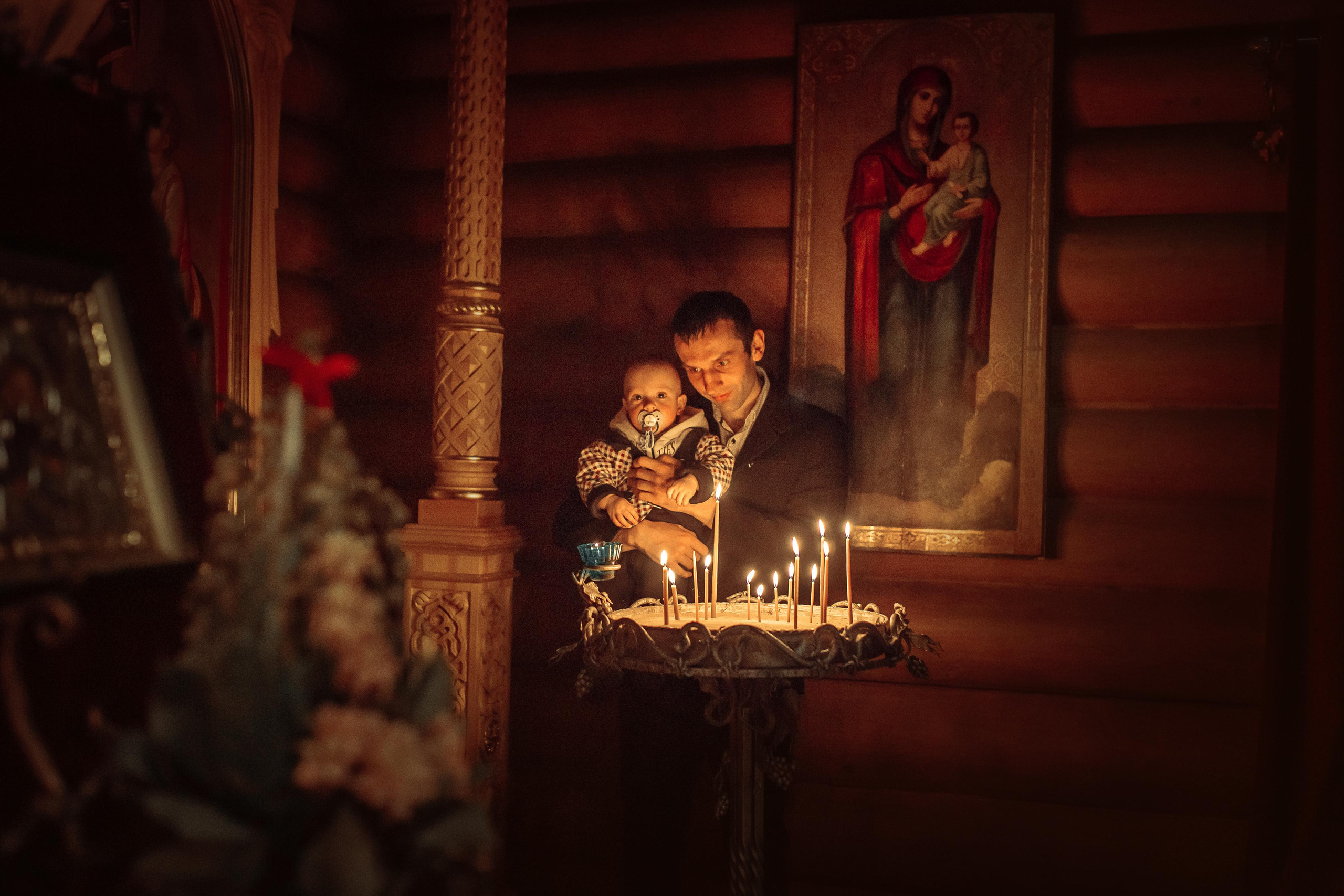 Таинство крещения Бориса и Ивана