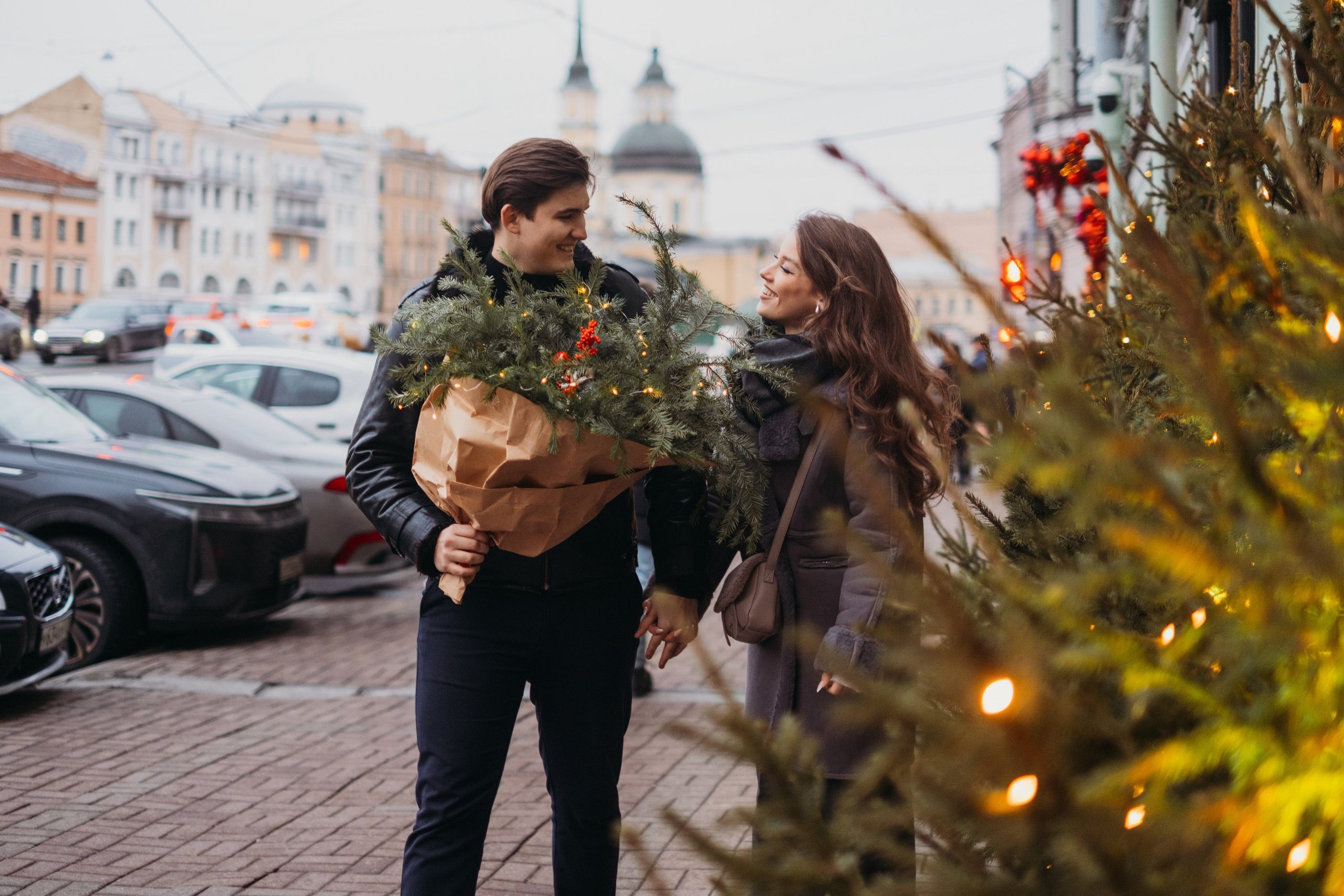 Аня и Даня: новогодняя прогулка. Семейный и детский фотограф в Санкт-Петербурге