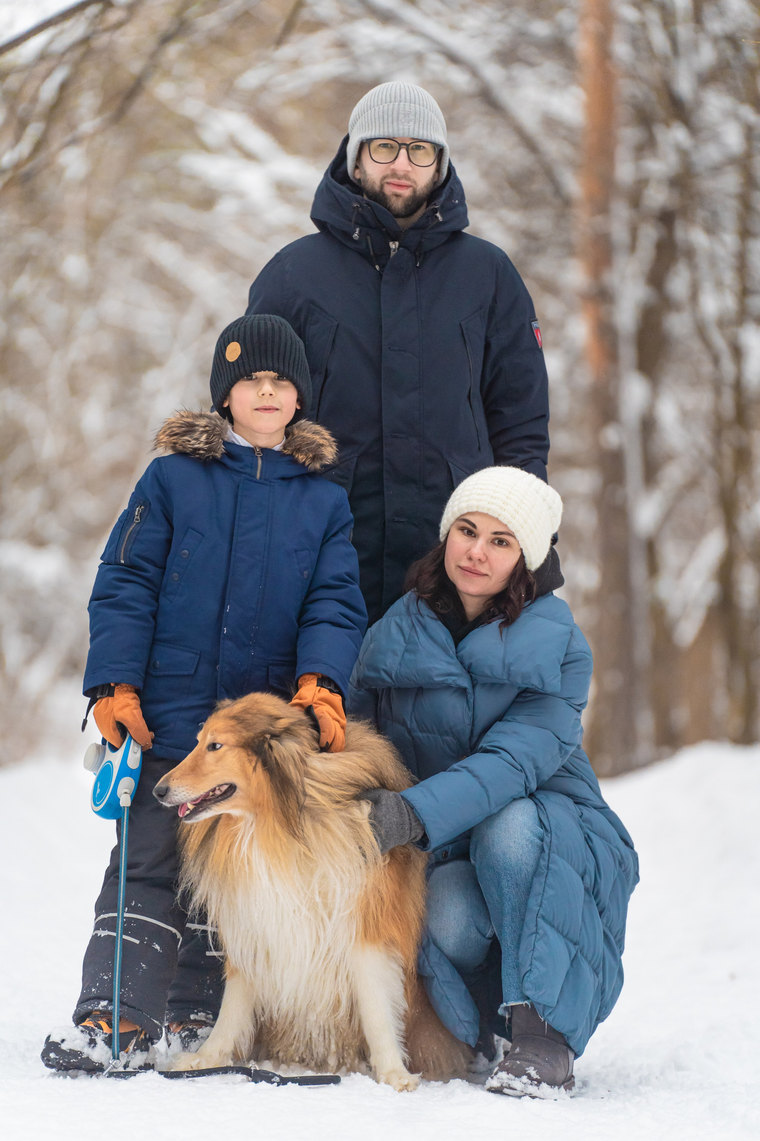Елена, Виктор, Никита и колли Рафаэль. Фотограф в Москве Ленарская Дарья
