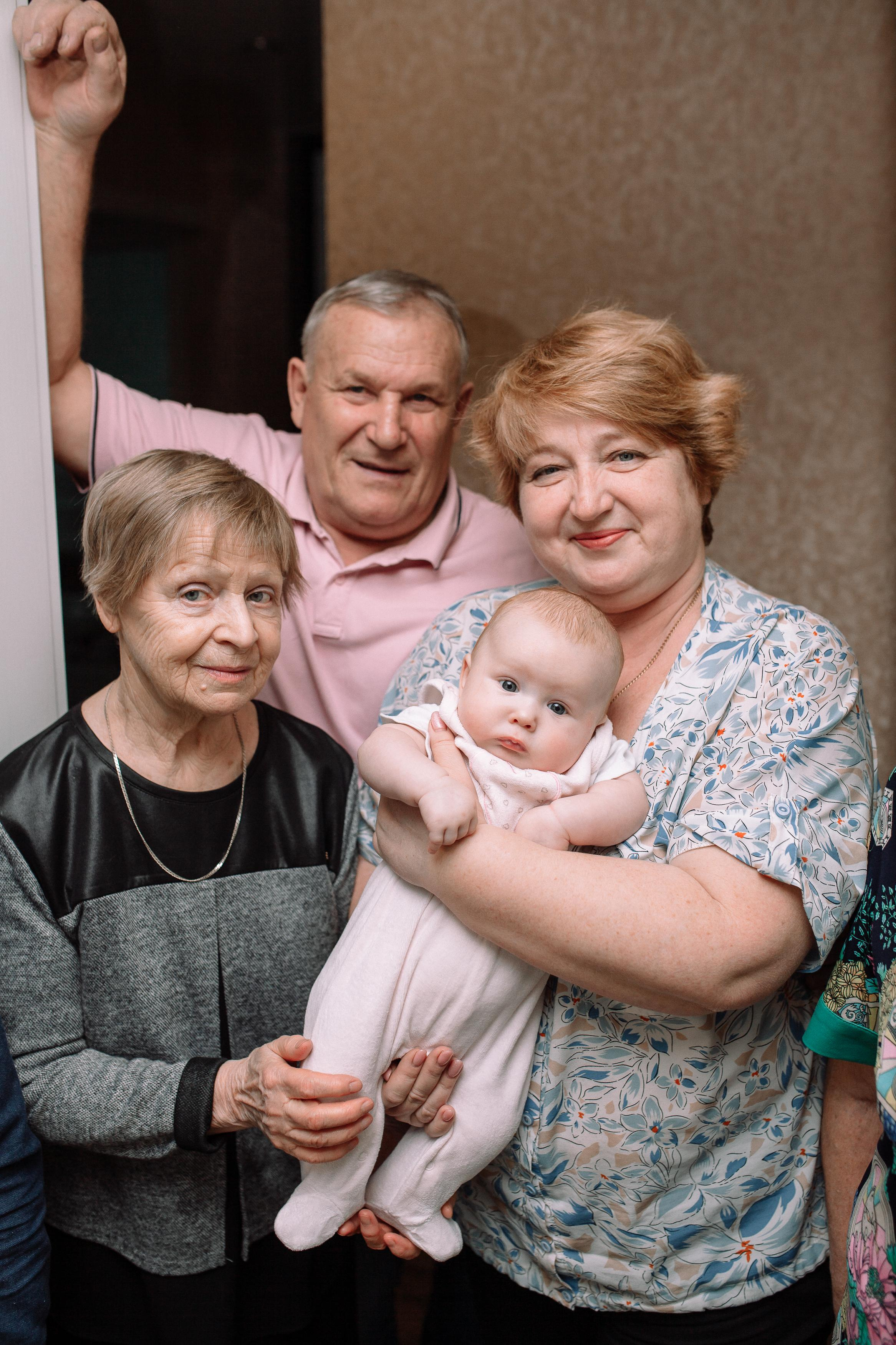 Костя, Ксюша, Глеб, Лиза, маленькая Женя, бабушки и дедушка. Семейный фотограф Трусова Евгения в Екатеринбурге