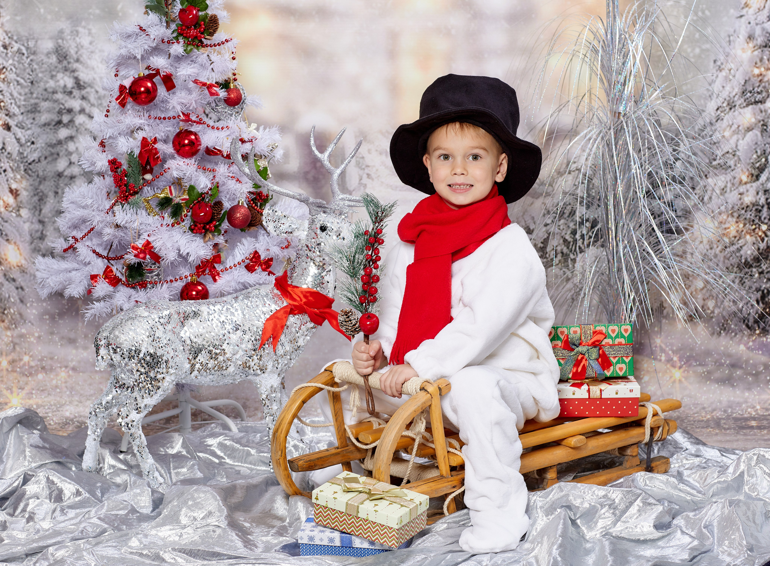 На санях. Детская выездная фотостудия