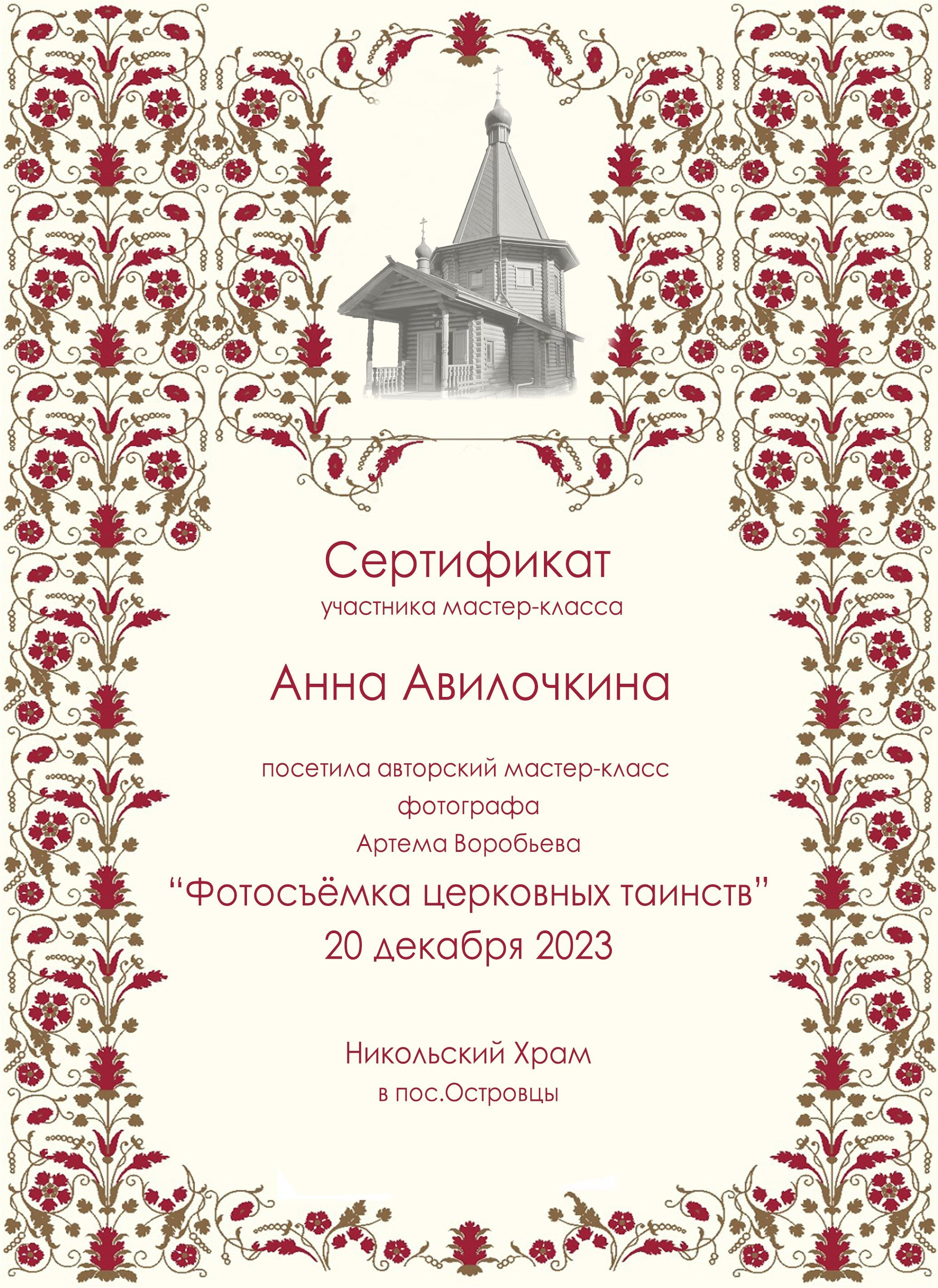 Мое обучение и сертификаты. Семейный и свадебный фотограф в Москве и Домодедово Анна Авилочкина