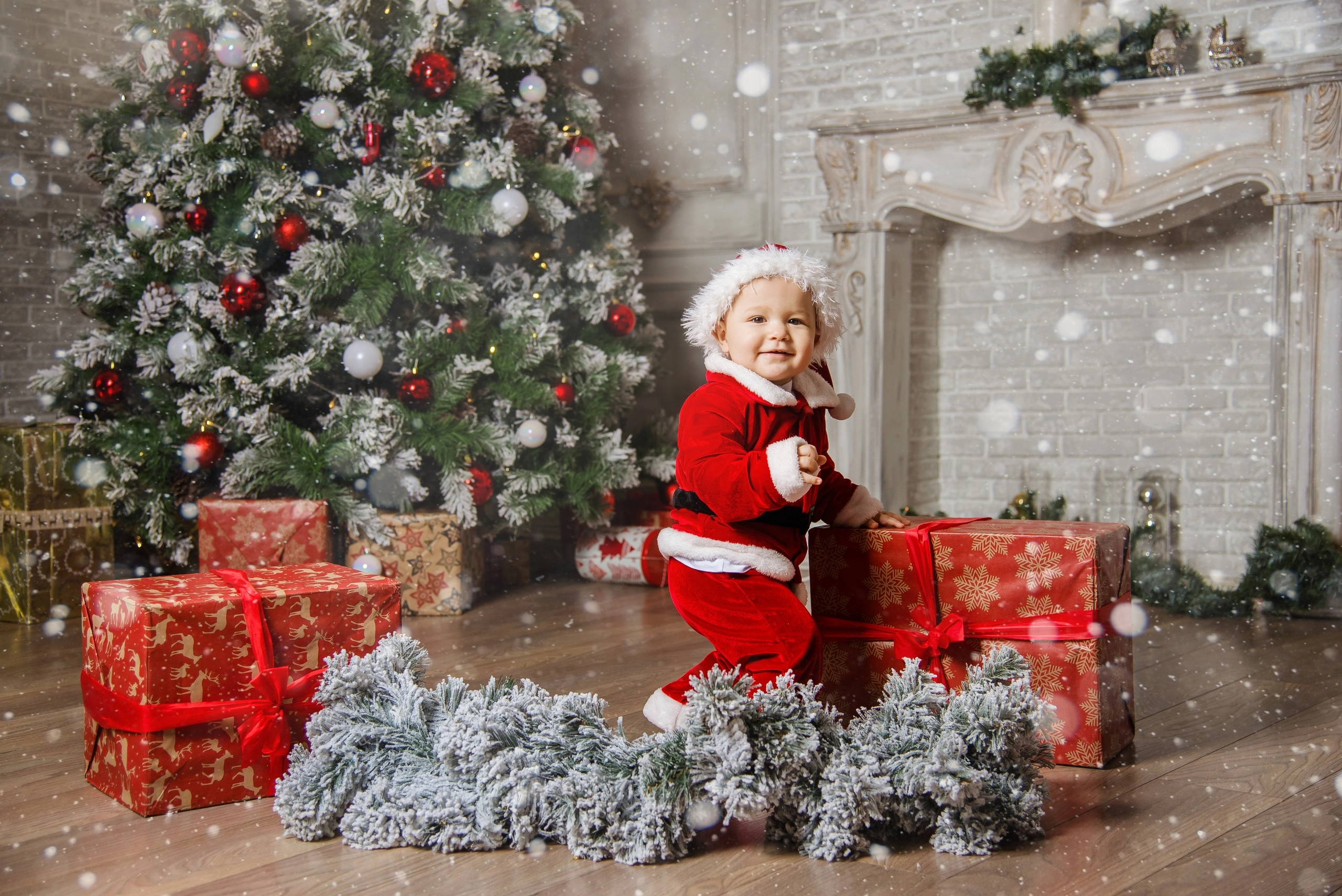 Уютная новогодняя фотосессия в студии Уфы