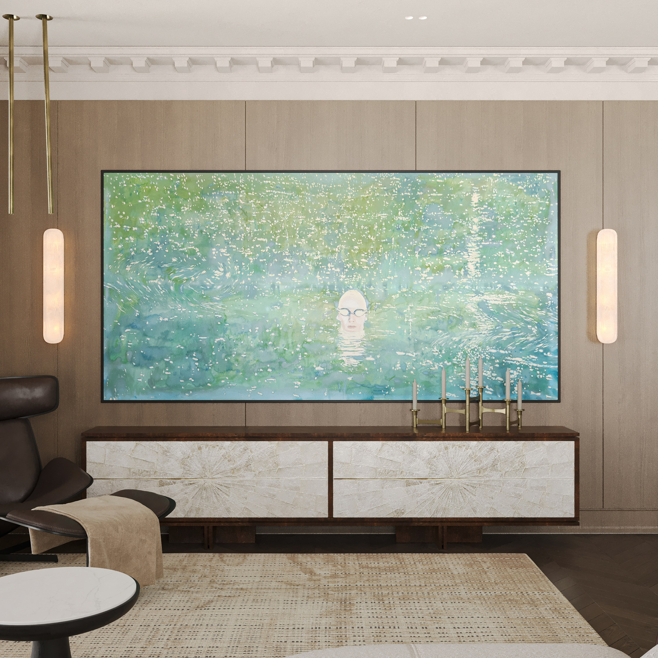 Сдержанная классика с элементами современности в квартире в Москве 135 m². SHAIMERDINOVA INTERIORS