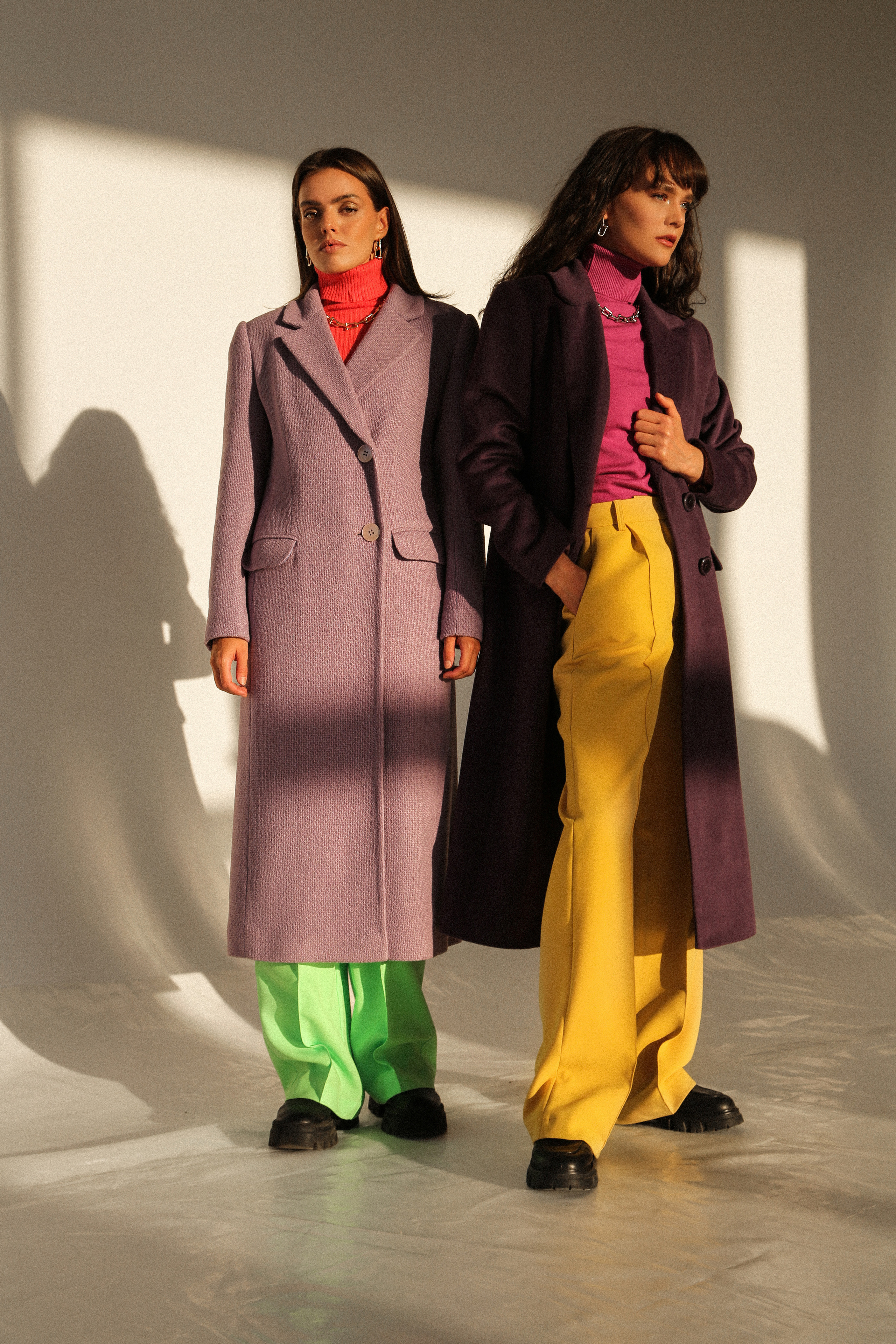 Фотосессия двух молодых дам в студии для личной коллекции