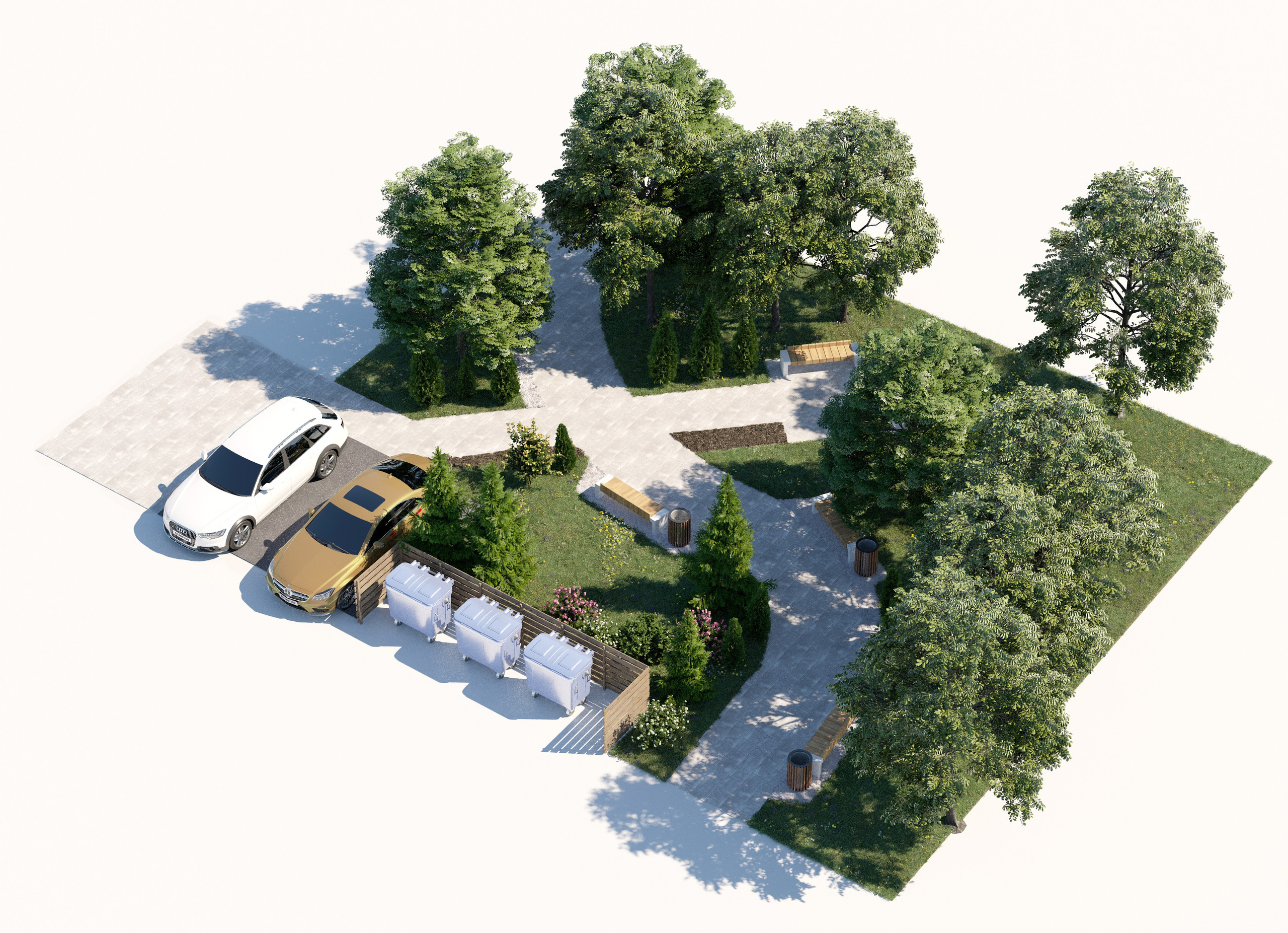 City Clinic No. 7 — Landscaping and Urban Environment Project. 3D INTERIOR AND ARCHITECTURE VISUALIZATION