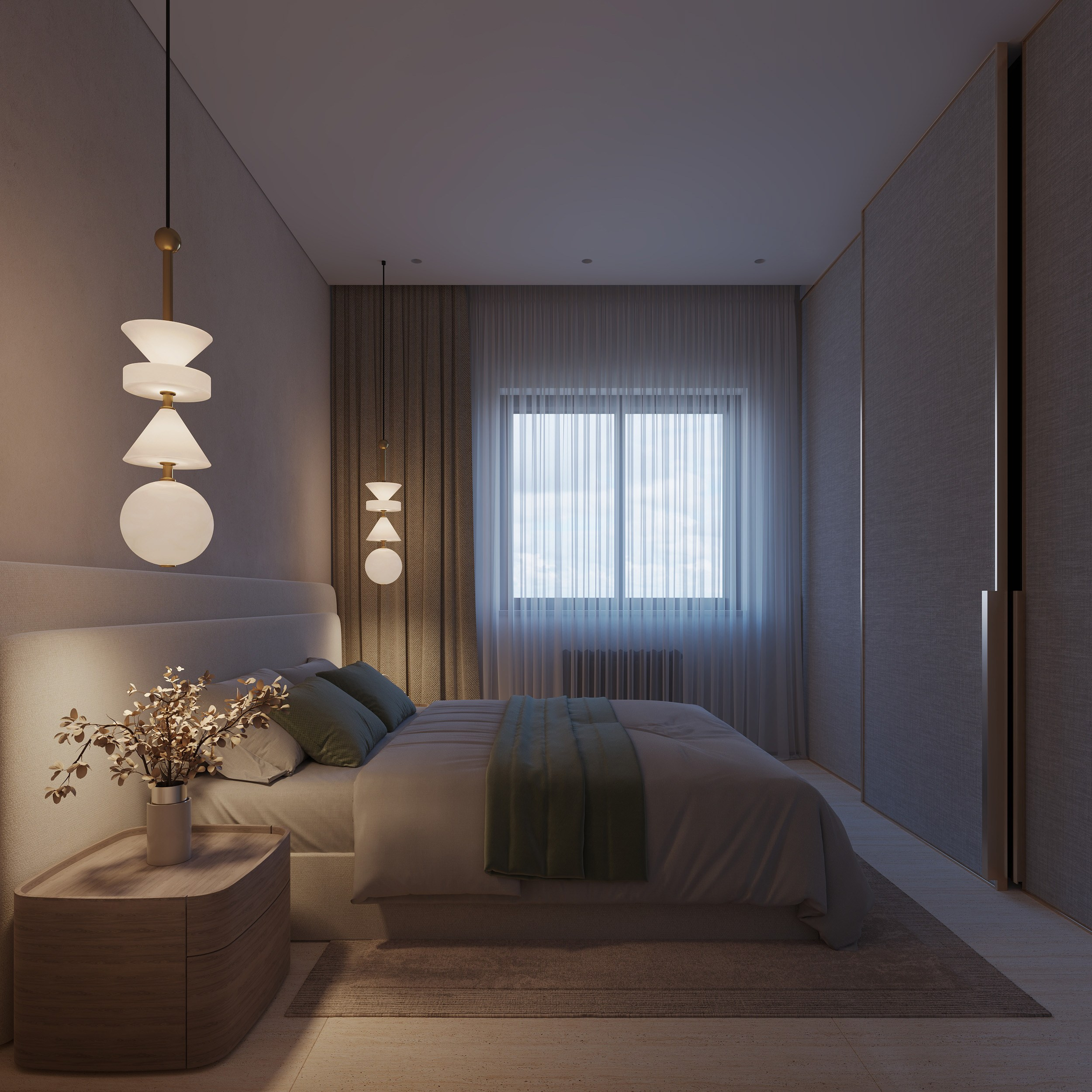 Интерьер квартиры в тёплых тонах — 3D визуализация от Baxx Pro для дизайнера Дианы Кова. 3Д Визуализация Интерьера и Архитектуры