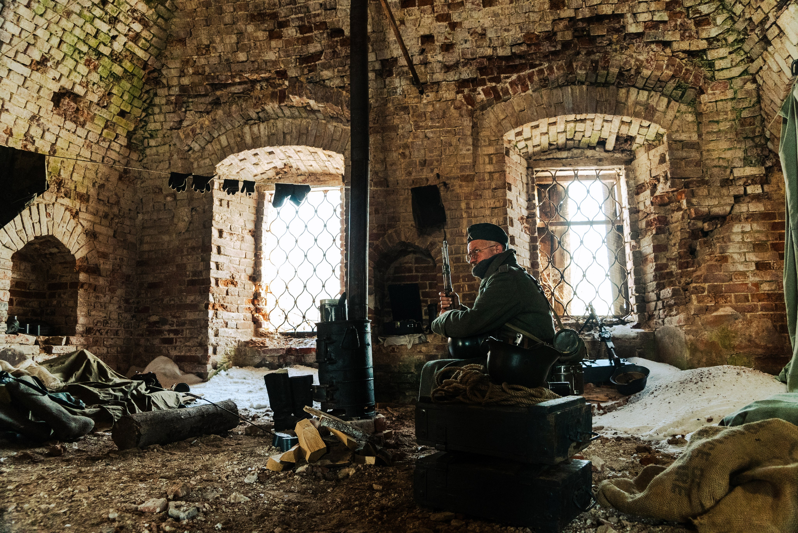 На съемках фильма «Июньская полынь». Мария Колесникова