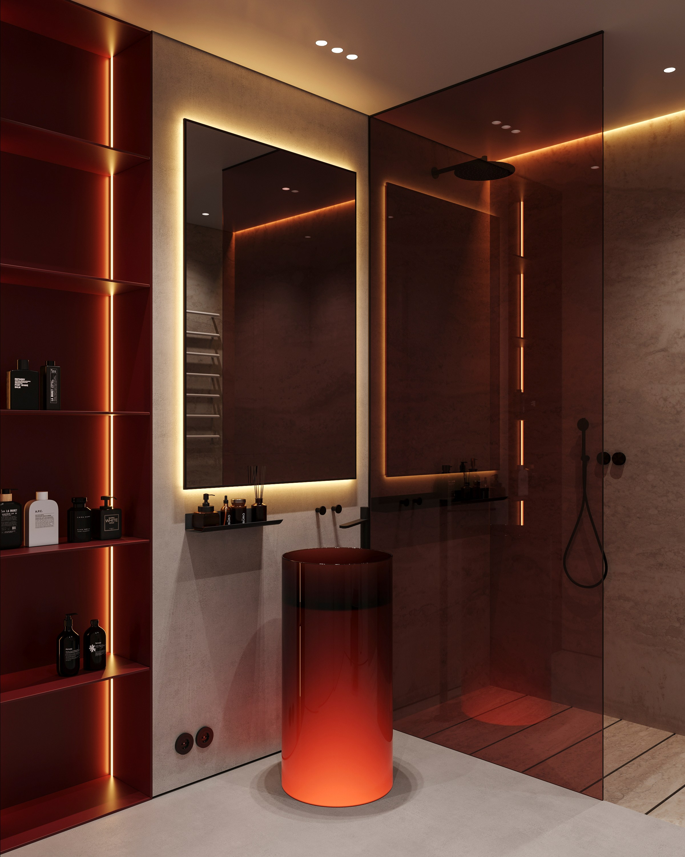DRAMATIC RED | DESIGNER ANNE KIREEVA. Interior Visualization by Valerie Stetyukevich