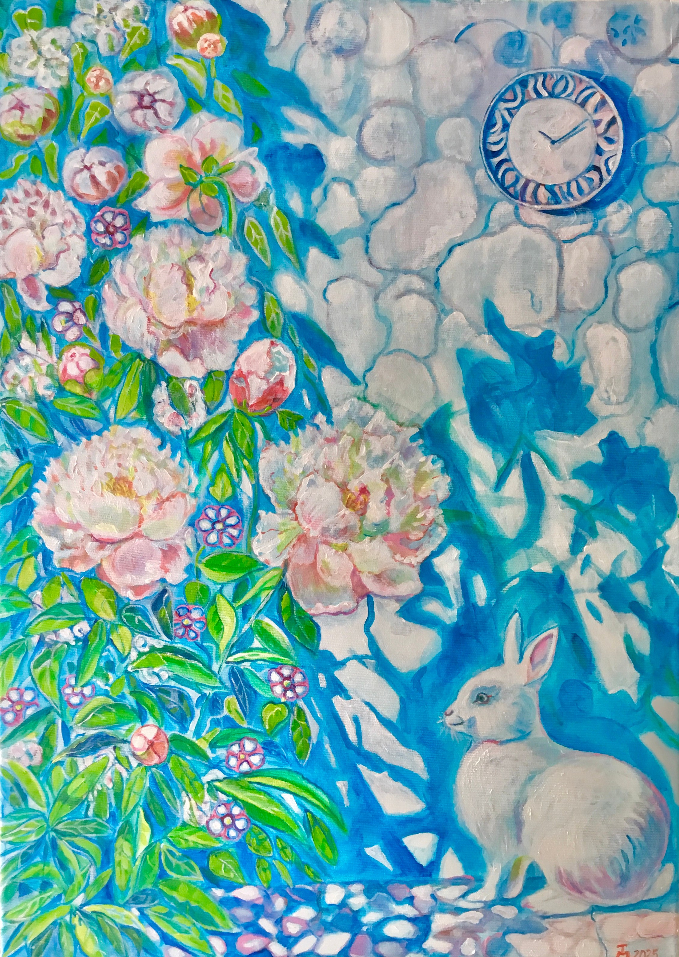 White rabbit 50/70 cm acrylic on canvas