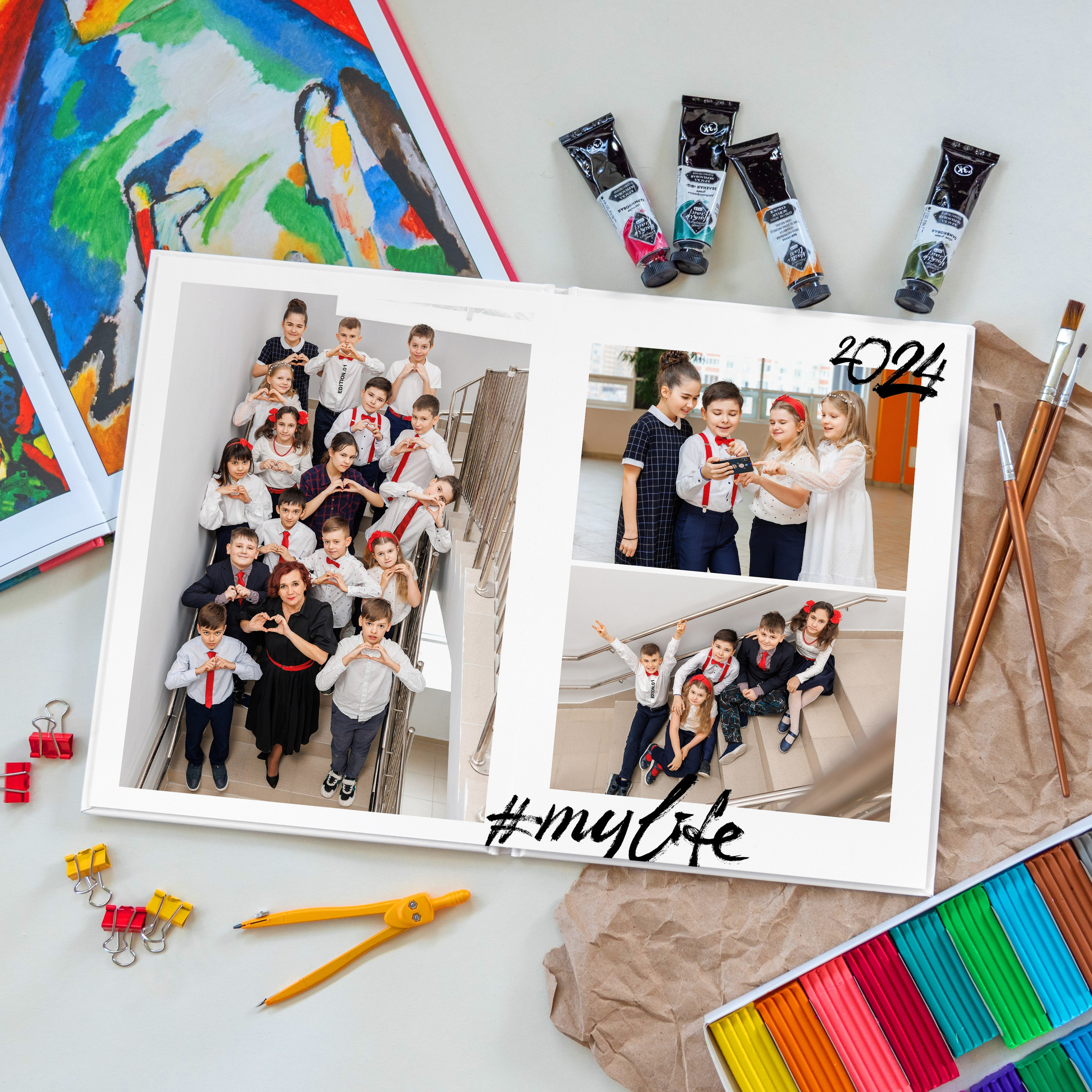 Примеры альбомов для 1-4 классов. Выпускные альбомы в Москве фотограф Алина Пащук